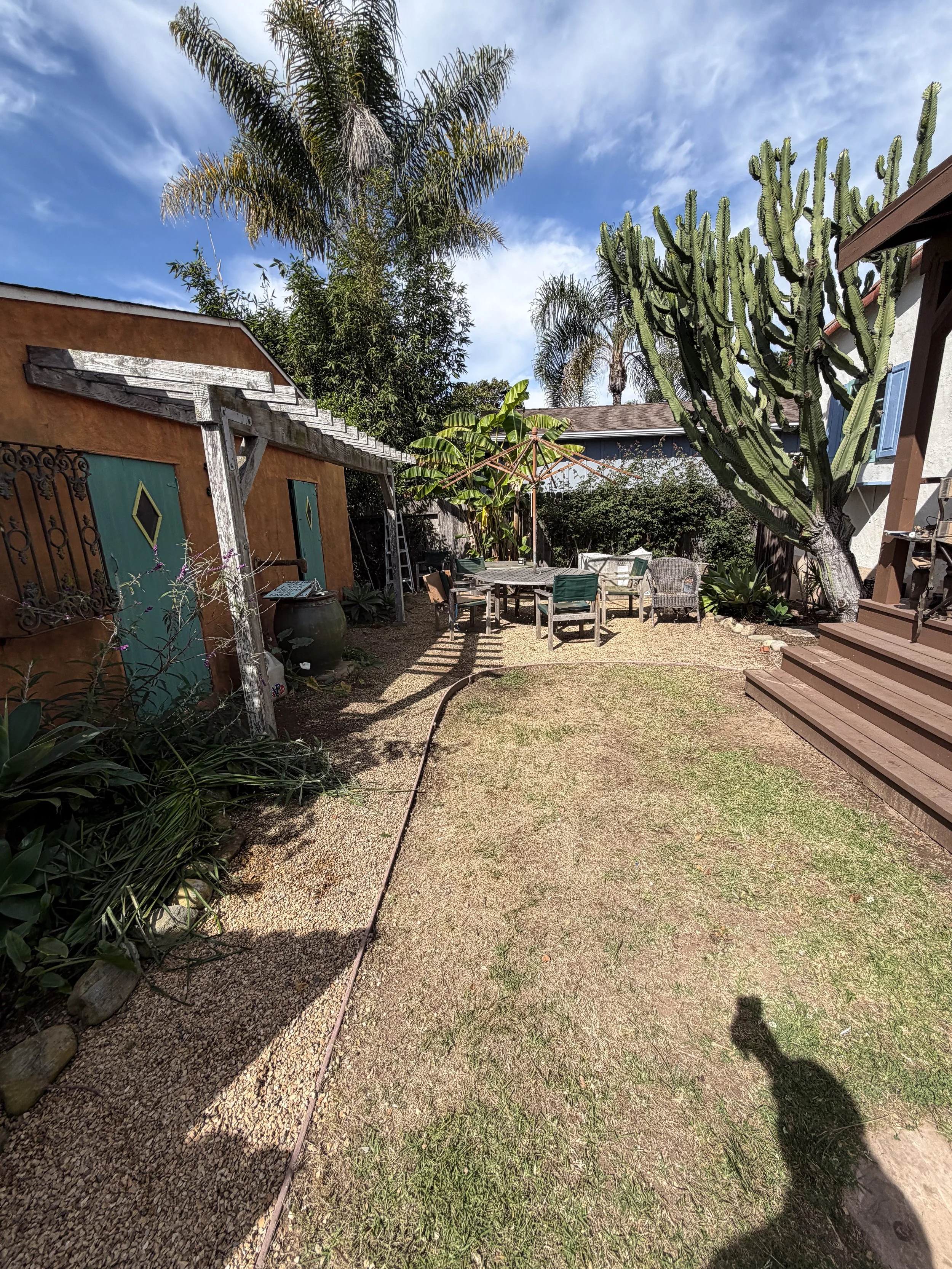 A clean backyard where all the junk has been removed.