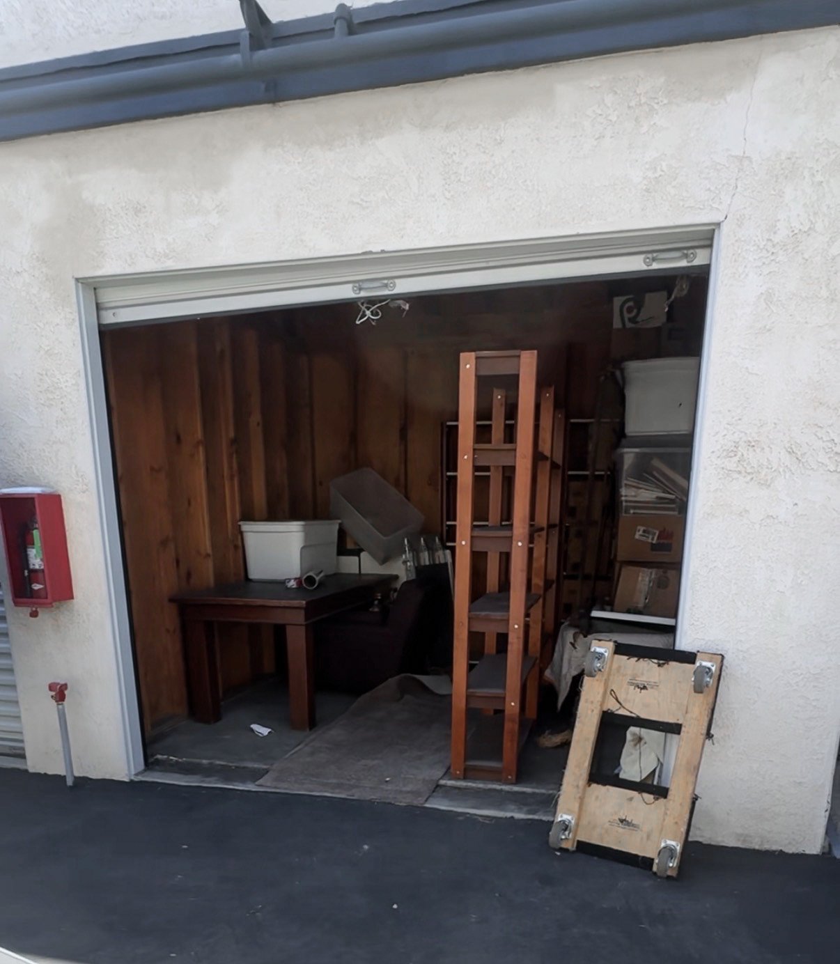 Storage unit before cleanout, located in Santa Barbara.