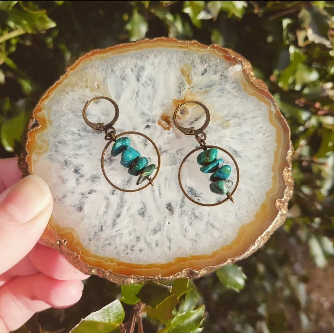 Turquoise round drops