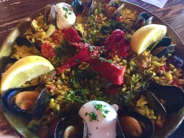 Spain!  Spiced Pork and Mussel Paella