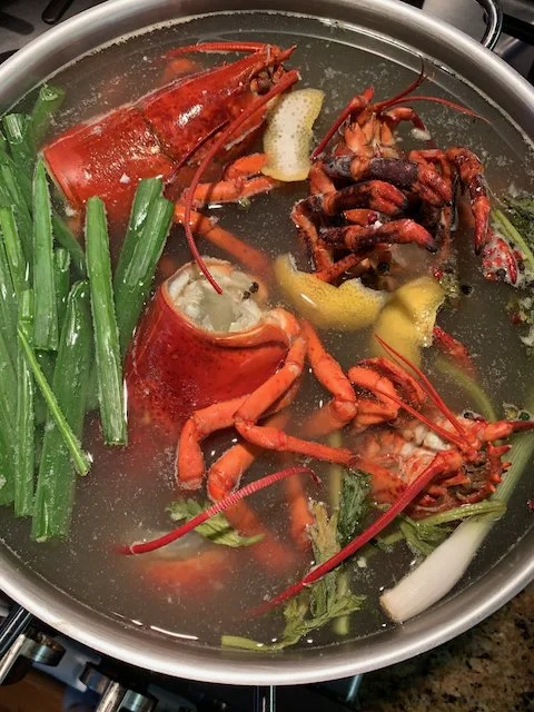 New England Faves: Lobster Bisque & Chive Biscuits