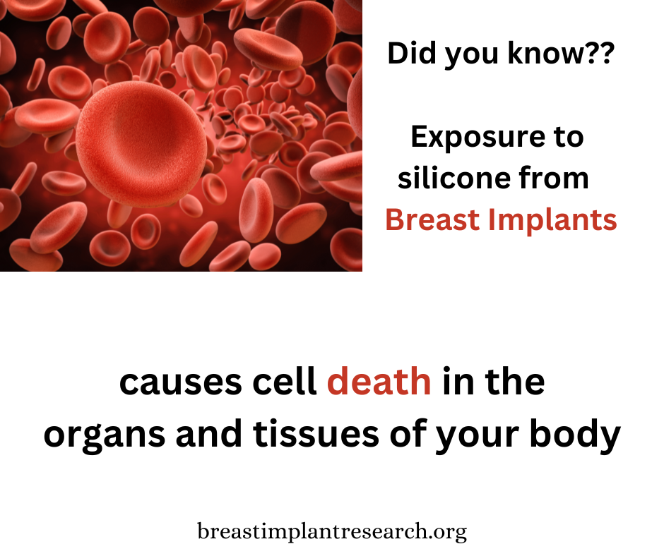 Cell death caused by silicone