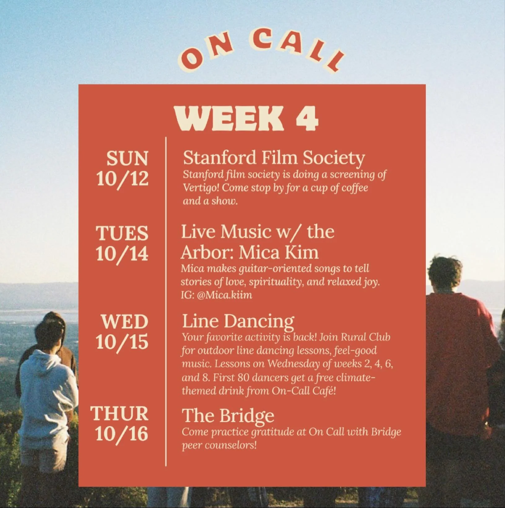 It’s week four! Welcome to the start of m*dterm season… but amidst lockins and evil exams, On Call is here to provide all the needed comfort and warmth in your life!
☕️☕️☕️
#oncall #oncallcafe