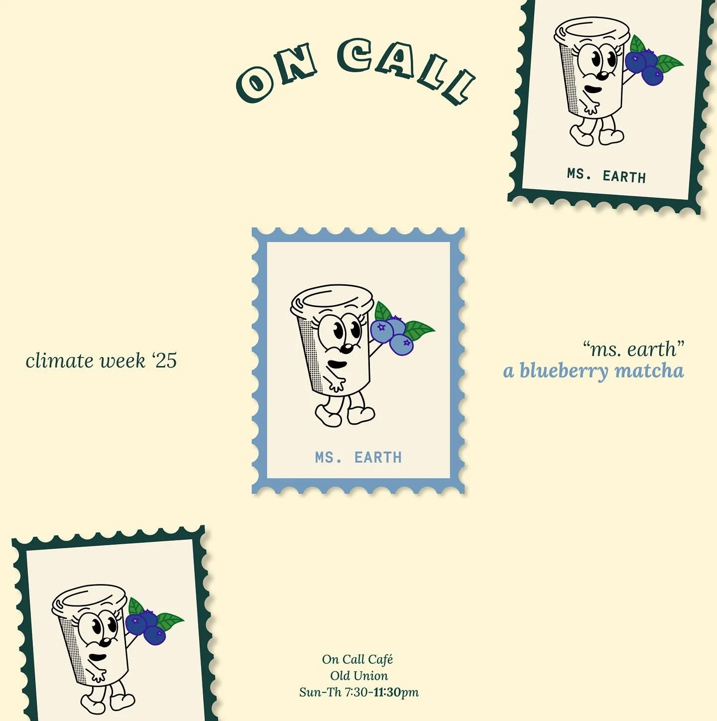 MS. EARTH is a blueberry matcha 🍵🫐! @stanfordclimateweek available all week!!!!!