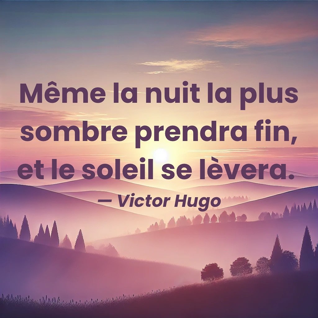 Il suffit parfois d&rsquo;un souffle d&rsquo;espoir pour traverser les temp&ecirc;tes int&eacute;rieures. Cette lumi&egrave;re, m&ecirc;me discr&egrave;te, veille toujours en nous&hellip; pr&ecirc;te &agrave; rena&icirc;tre.

🌅 Que cette citation vo
