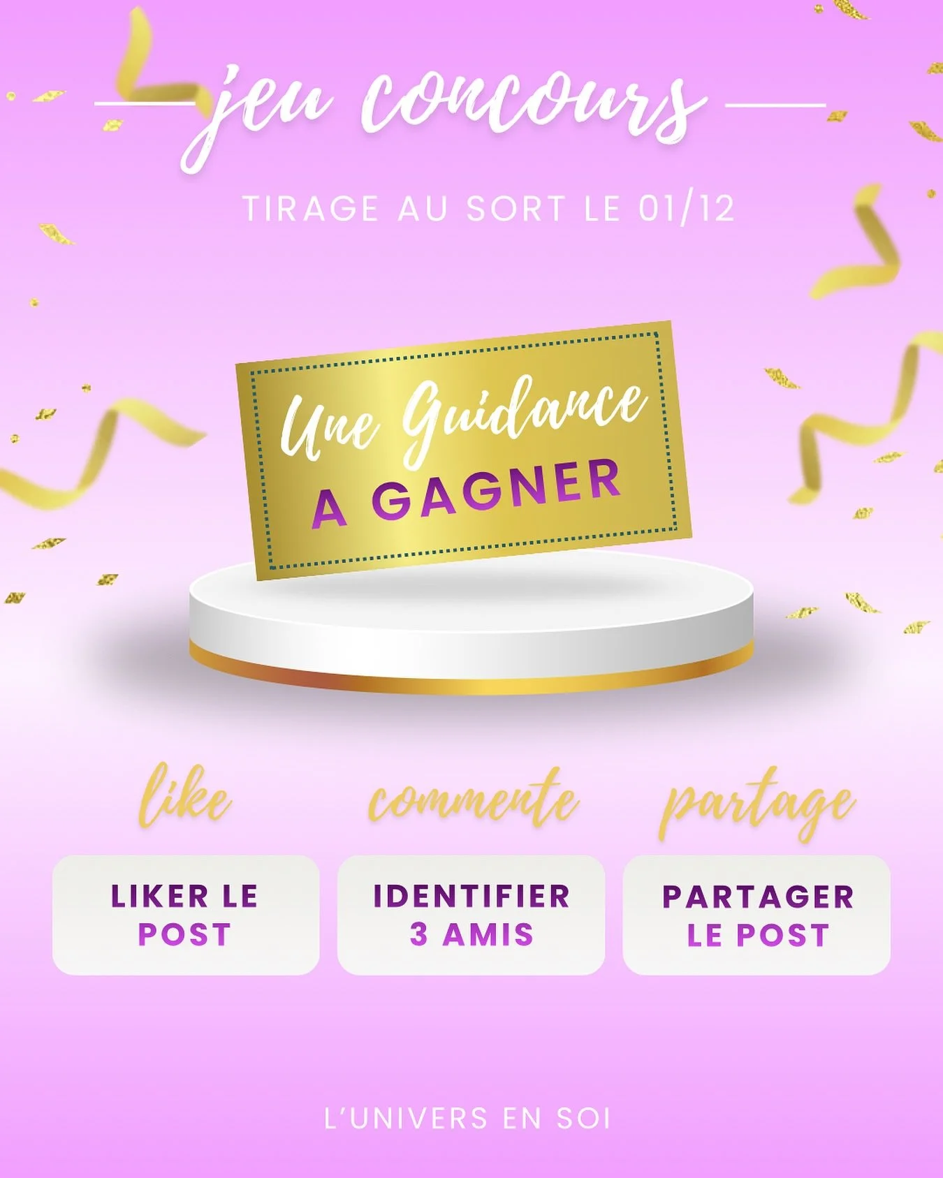 🎁 JEU CONCOURS &mdash; Guidance personnalis&eacute;e &agrave; gagner ! 🎁

Et si l&rsquo;Univers t&rsquo;offrait un message rien que pour toi ? 🌙
Je te propose de tenter ta chance pour remporter une guidance personnalis&eacute;e (valeur 50 &euro;) 