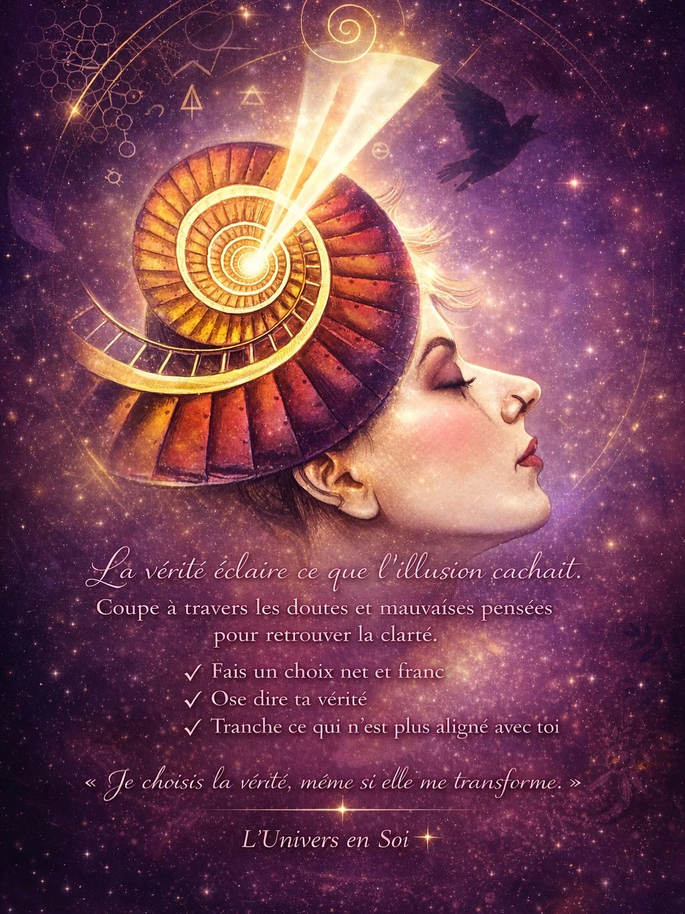 ✨ Message du jour &ndash; As d&rsquo;&Eacute;p&eacute;es ✨

Aujourd&rsquo;hui, une v&eacute;rit&eacute; cherche &agrave; &eacute;merger en toi.
L&rsquo;As d&rsquo;&Eacute;p&eacute;es t&rsquo;invite &agrave; couper &agrave; travers les illusions, les 