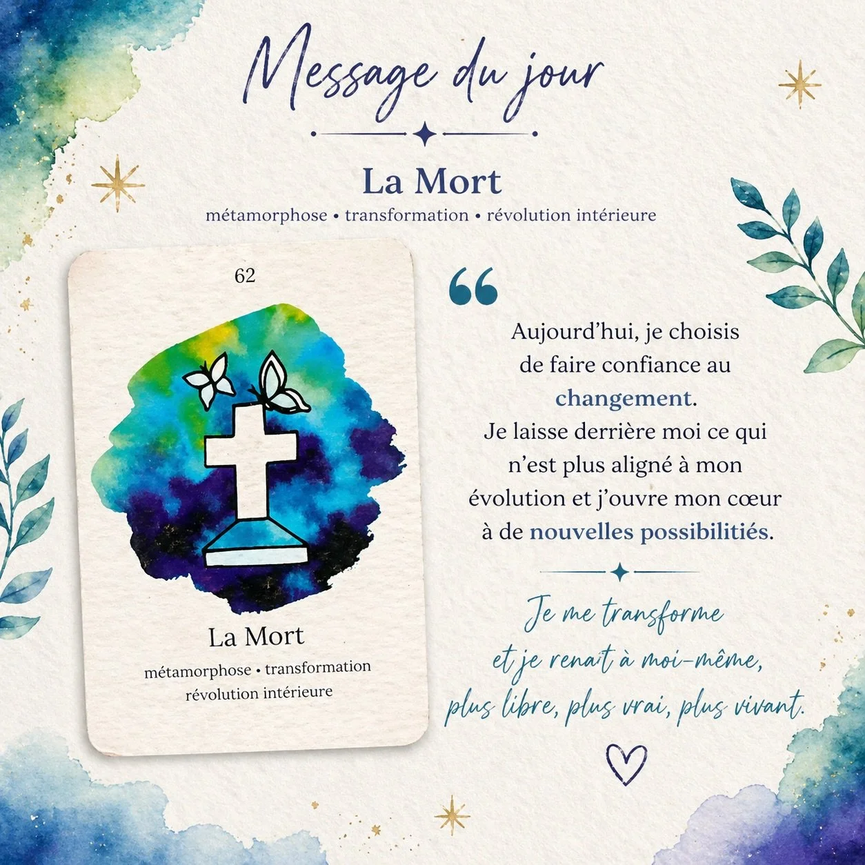 Message du jour 🌿

⸻

#messagedujour #guidance #spiritualit&eacute; #&eacute;veilspirituel #transformation changement renaissance &eacute;nergie soinenergetique intuition developpementpersonnel lacherprise alignement universensoi tarot cartedujour v