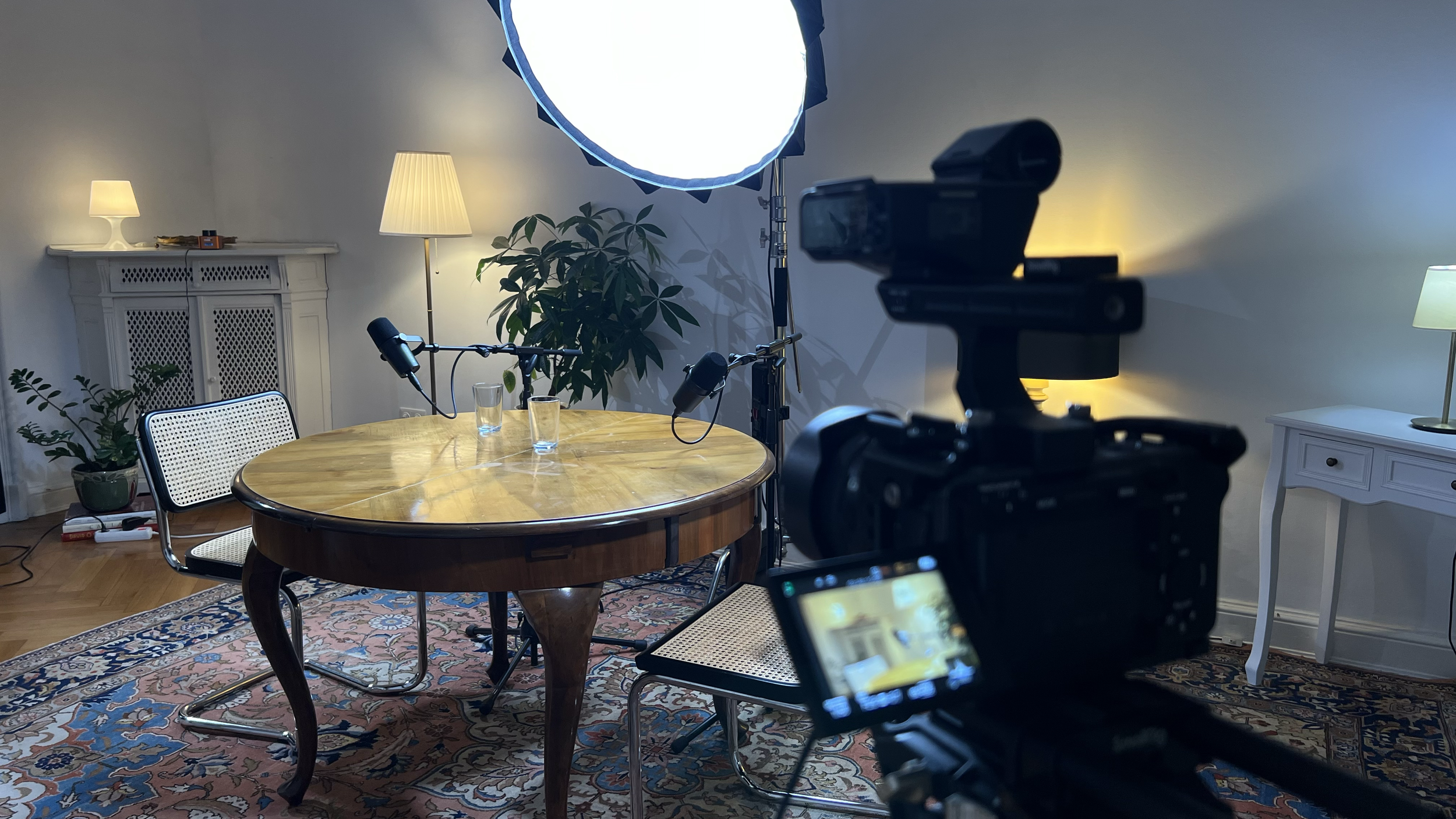 Schönes Berliner Altbau Podcast Studio in Charlottenburg