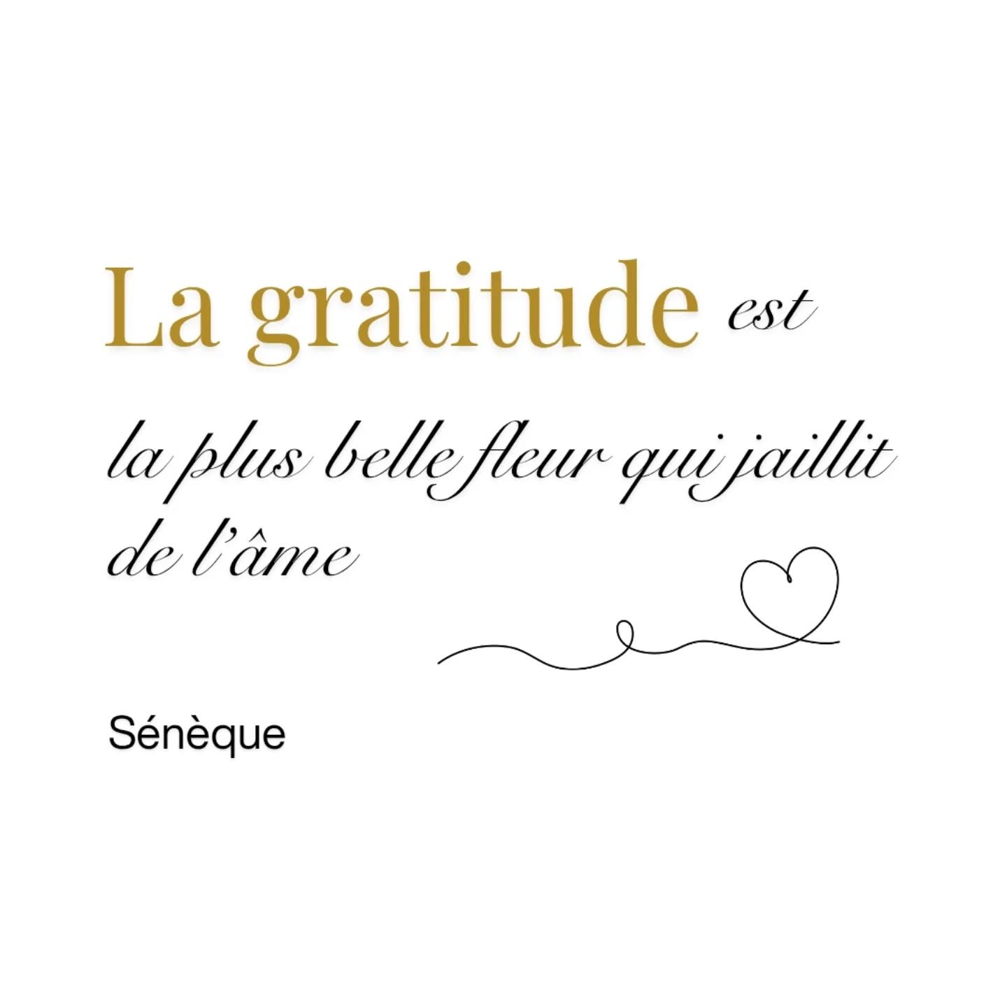 "La gratitude est la plus belle fleur qui jaillit de l'&acirc;me" - S&eacute;n&egrave;que 🌿 

Cultiver ta gratitude, c'est prendre soin de ton jardin int&eacute;rieur. 
C'est choisir chaque jour de nourrir ce qui te fait du bien, ce qui t'