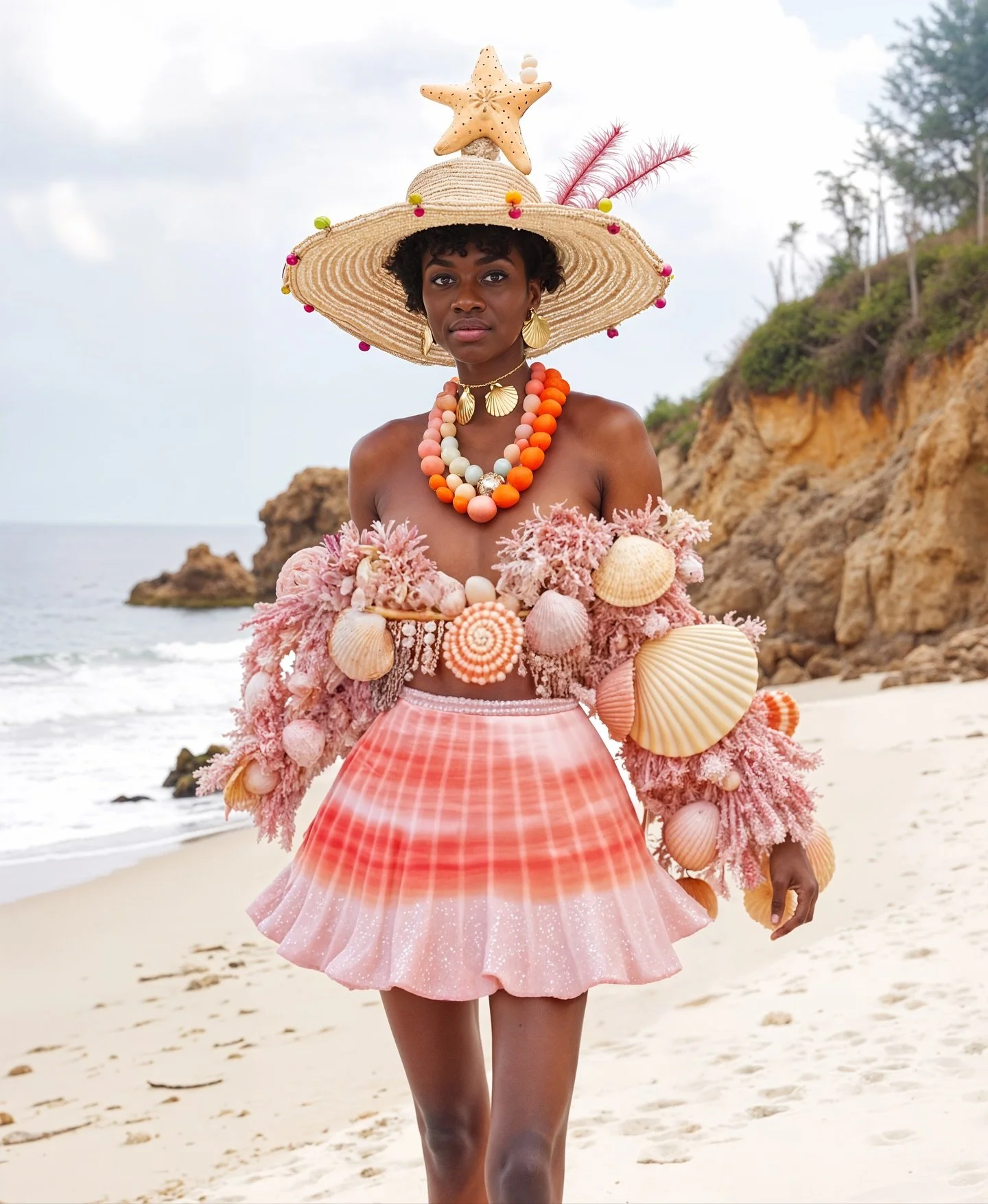 She wears seashells to the seashore 🐚

#thisisai #ai #aifashion #aieditorial #aifashiondesign #beachbabes #summersparkles #beachgirls #seashell #seashore