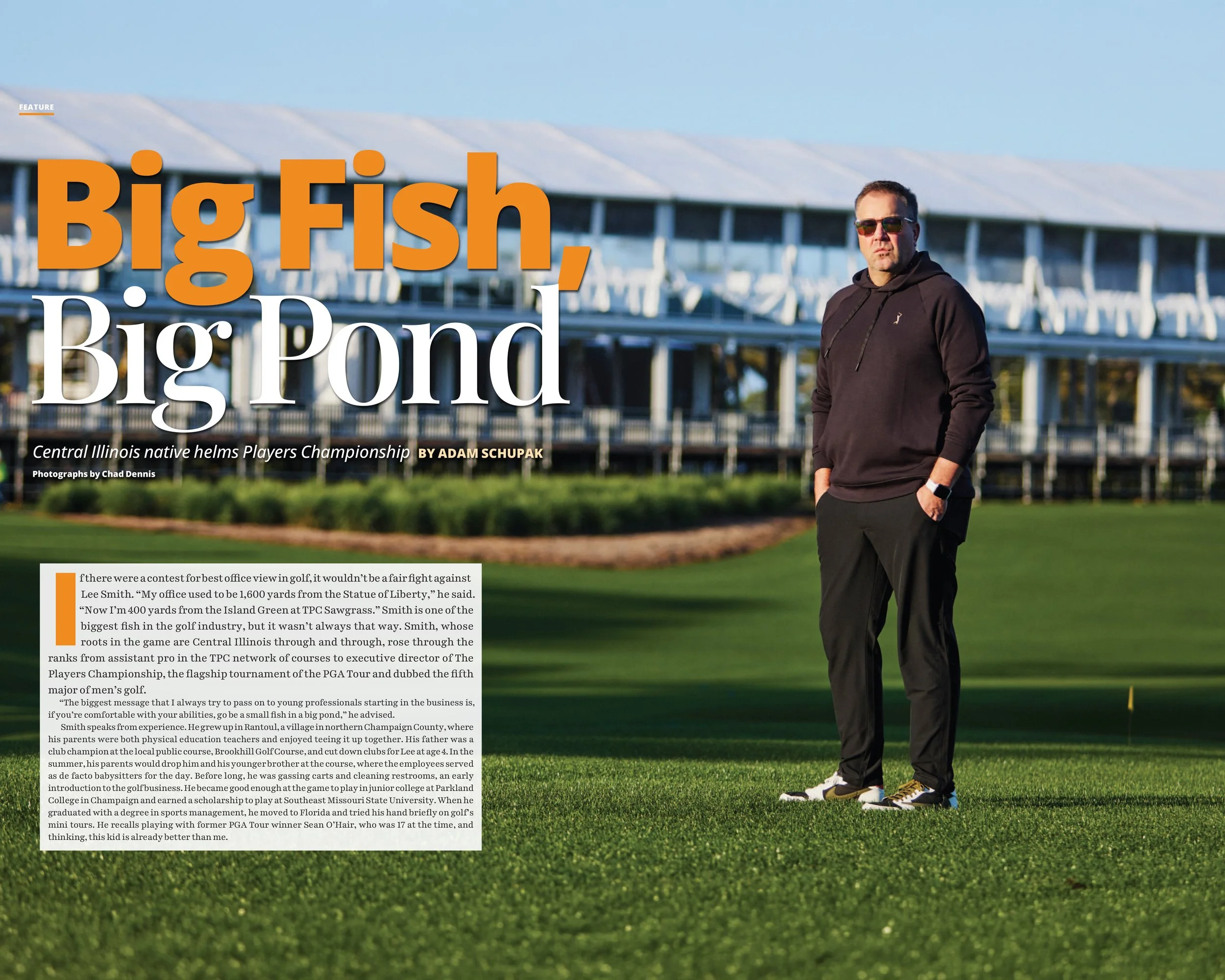 Editorial portrait of Lee Smith, Vice President of TPC Sawgrass and THE PLAYERS Championship, photographed for Chicago District Golfer magazine.