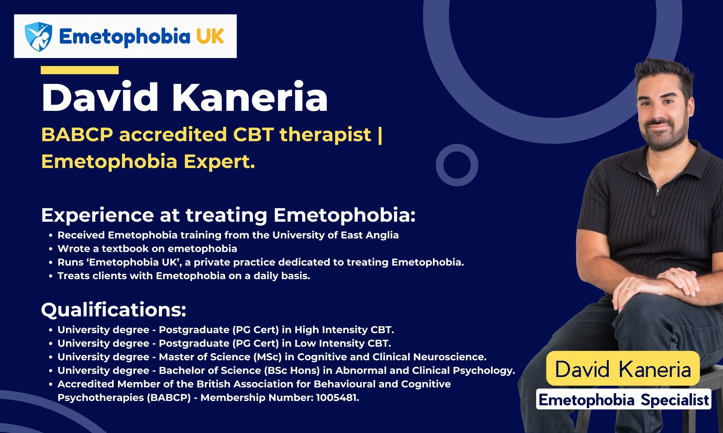Image of david kaneria's qualifications and experience