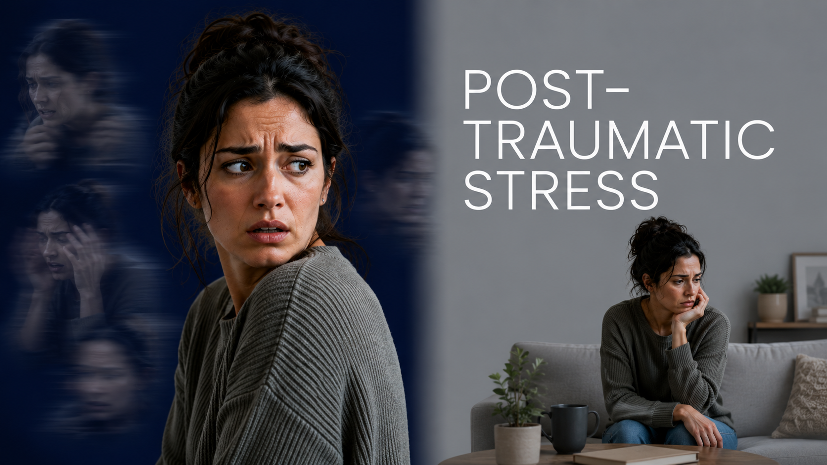 Image of two people struggling with a PTSD. Click to learn more about PTSD and how CBT can help treat it.