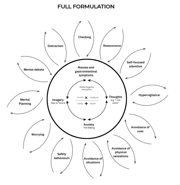 A vicious flower tool showing how each safety behaviour feeds back into the problem (layer 1 and 2)