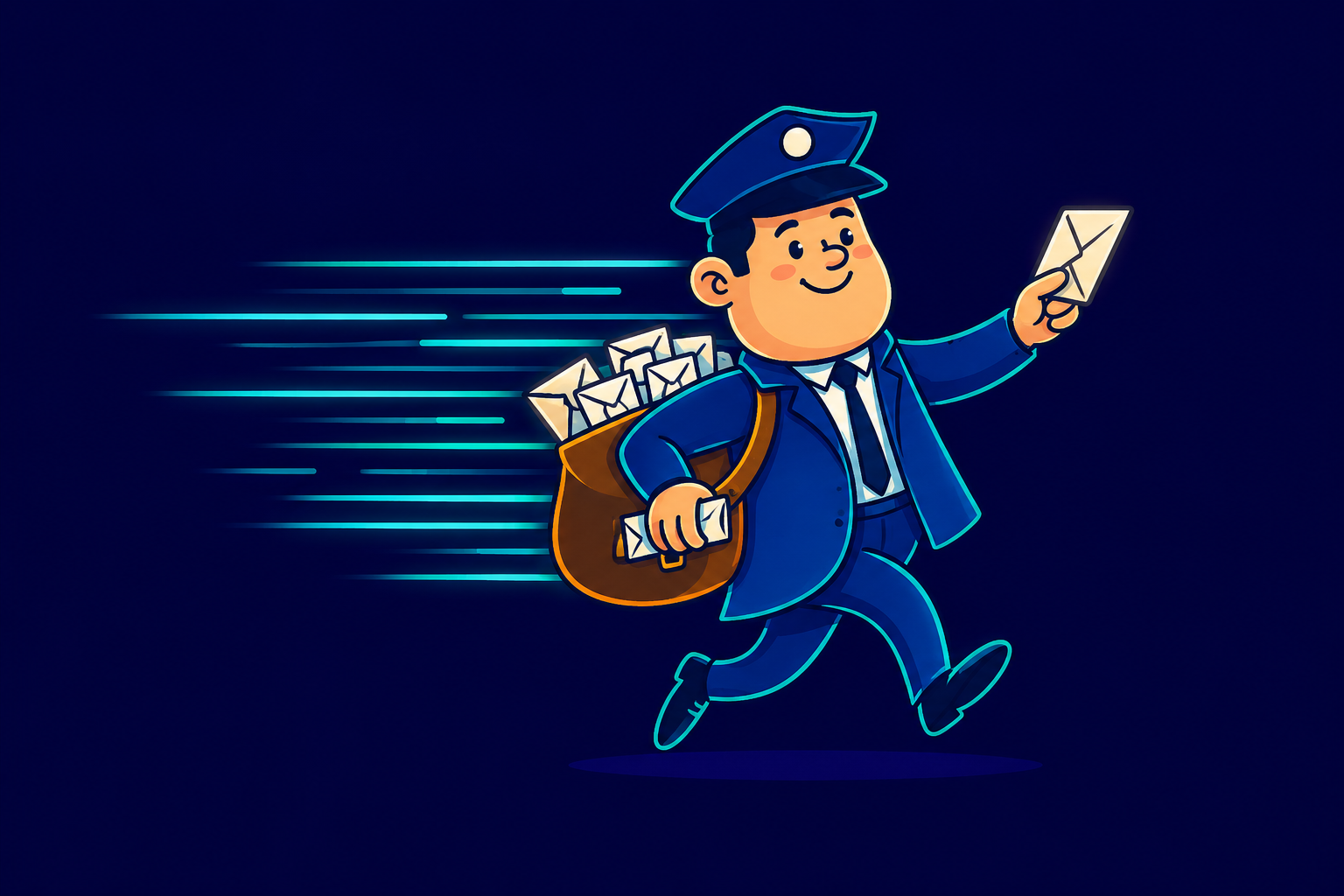 Cartoon postman delivering letters despite previous barking. Demonstrates how safety behaviours prevent people with emetophobia from discovering that feared situations are often safe, maintaining anxiety over time.
