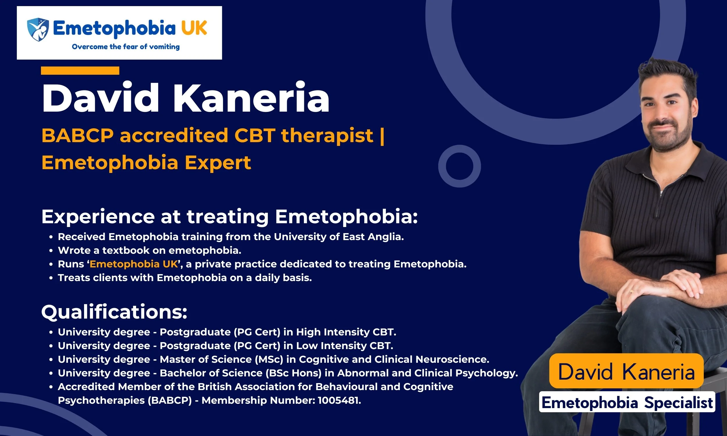 Image of david kaneria's qualifications and experience