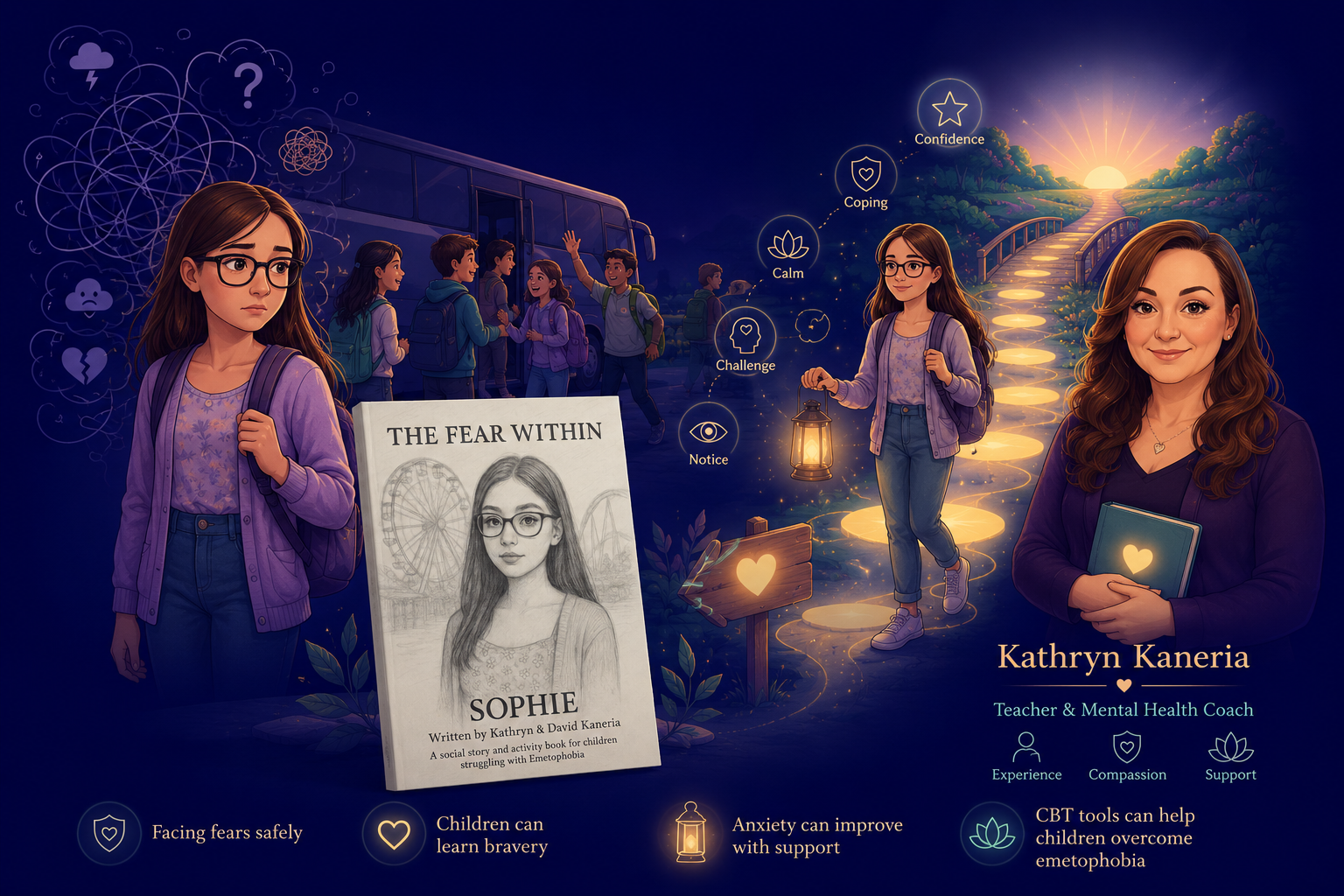 An image of a social story about emetophobia, written by Kathryn kaneria
