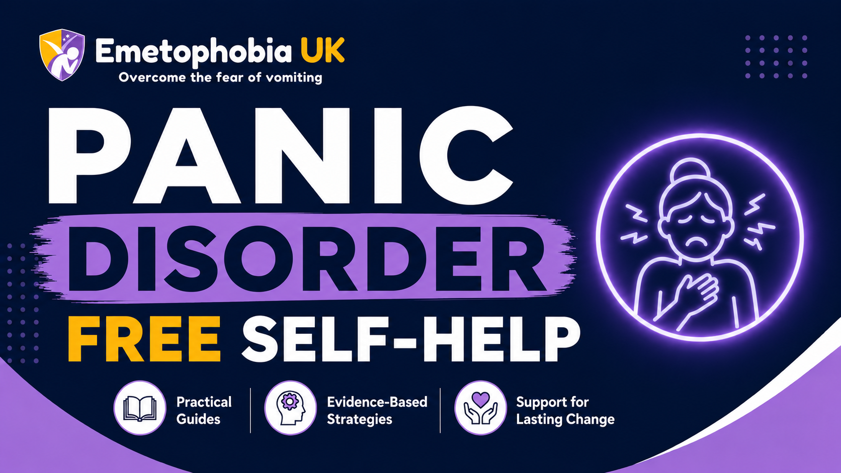 Illustration accompanying a CBT self-help guide for understanding panic attacks, panic disorder and agoraphobia.