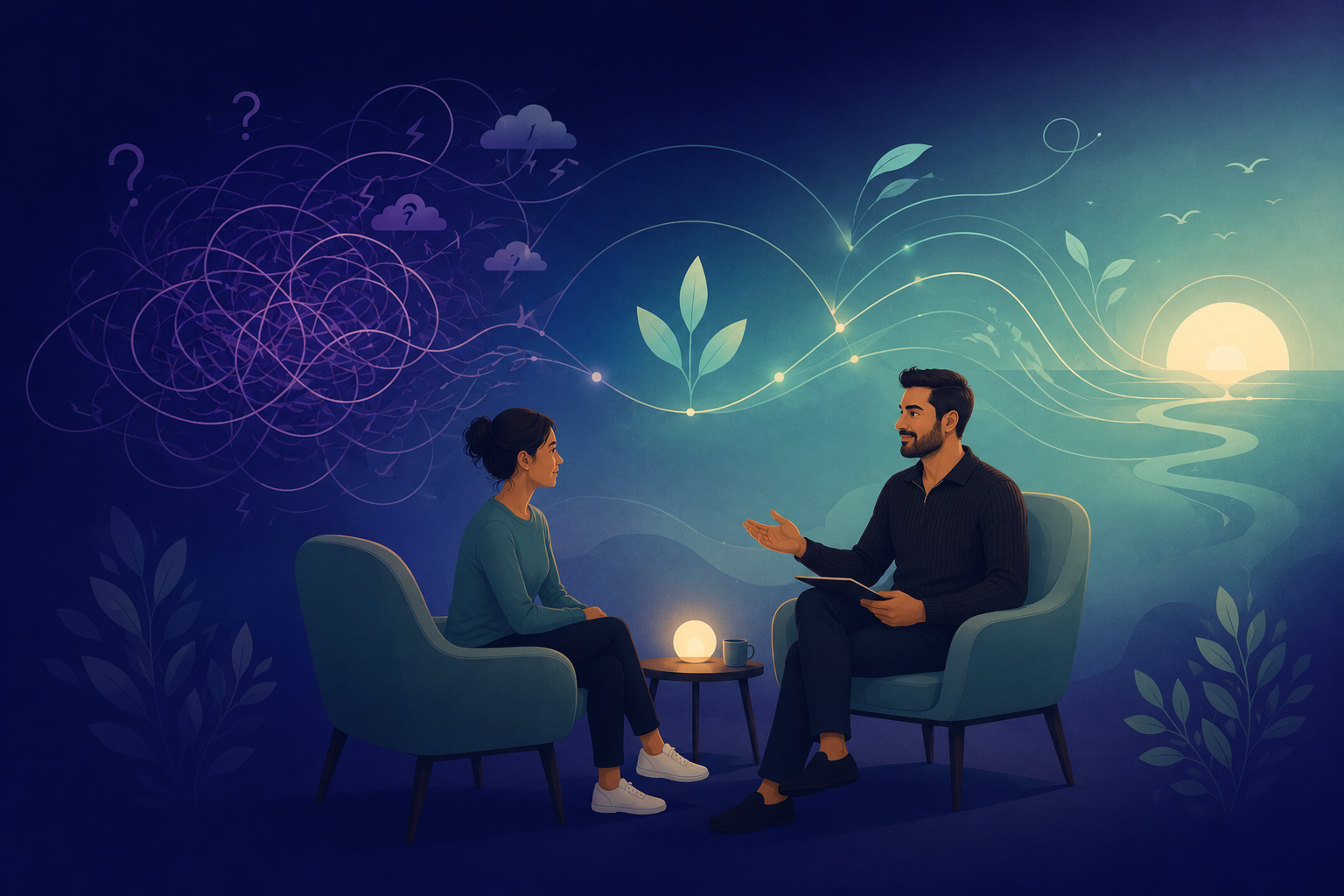 An image of david kaneria speaking with a client