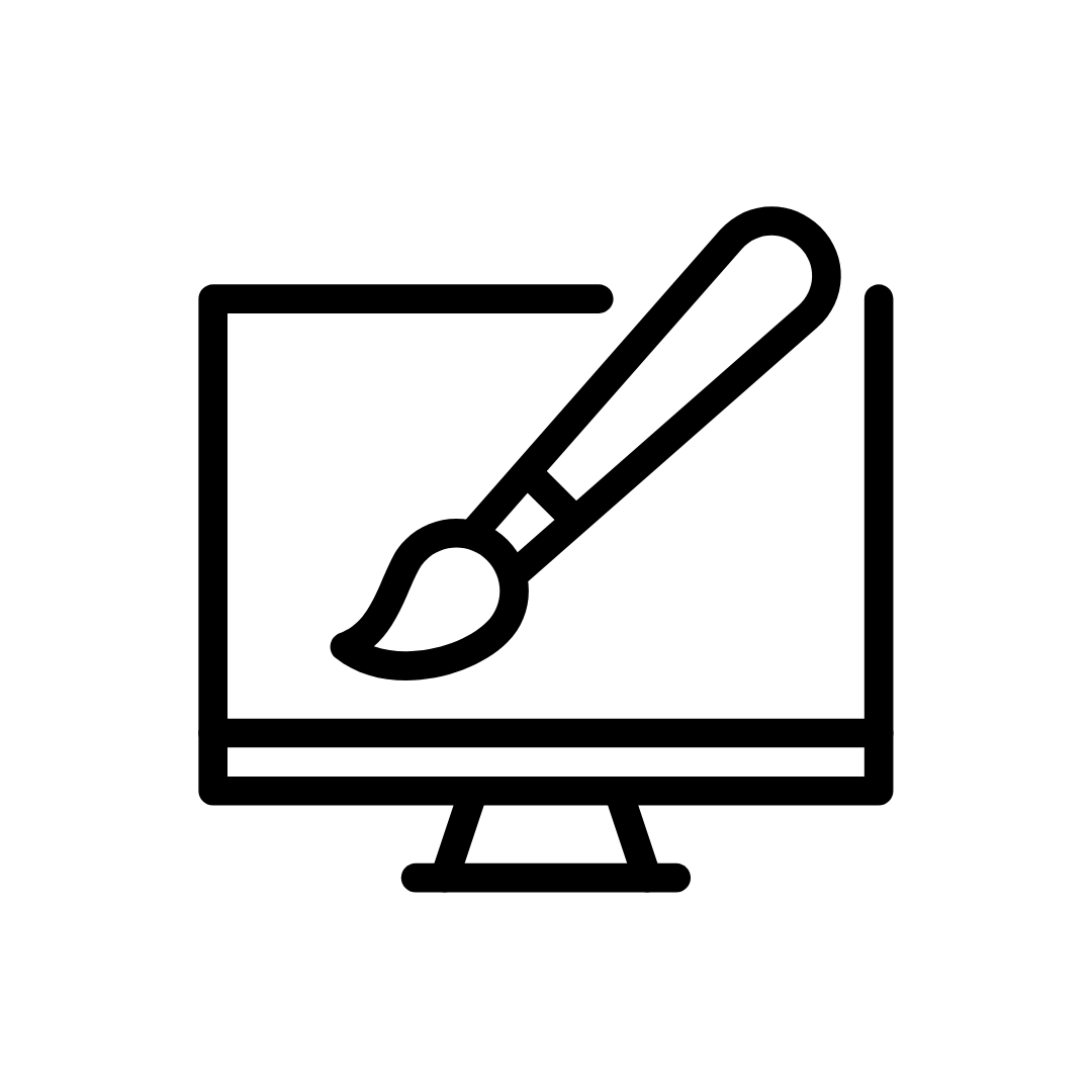 Bildschirm mit Bleistift, symbolisiert digitales Zeichnen oder Design.