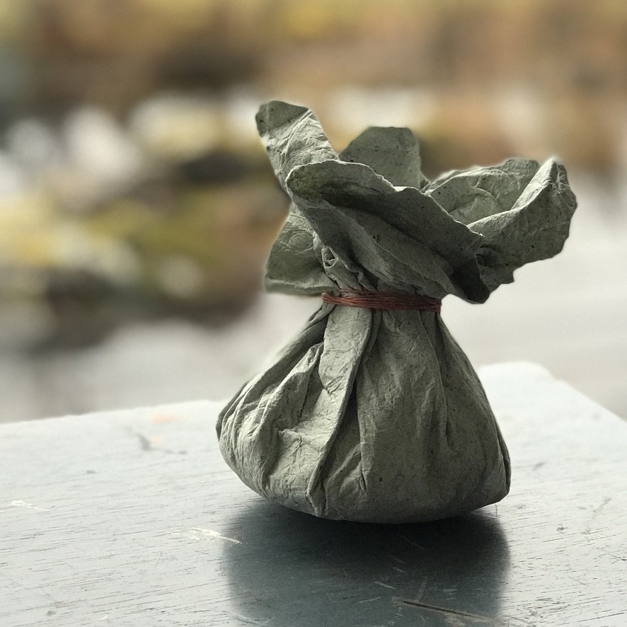 REP^IR/ Forms for the Future: Handmade fabrikpaper forms, of a time, of a place, entirely of waste materials and forage. Strengthened with Japanese starch paste, you can crumple them time and time again. An entire art show in a rucksack, flipping an