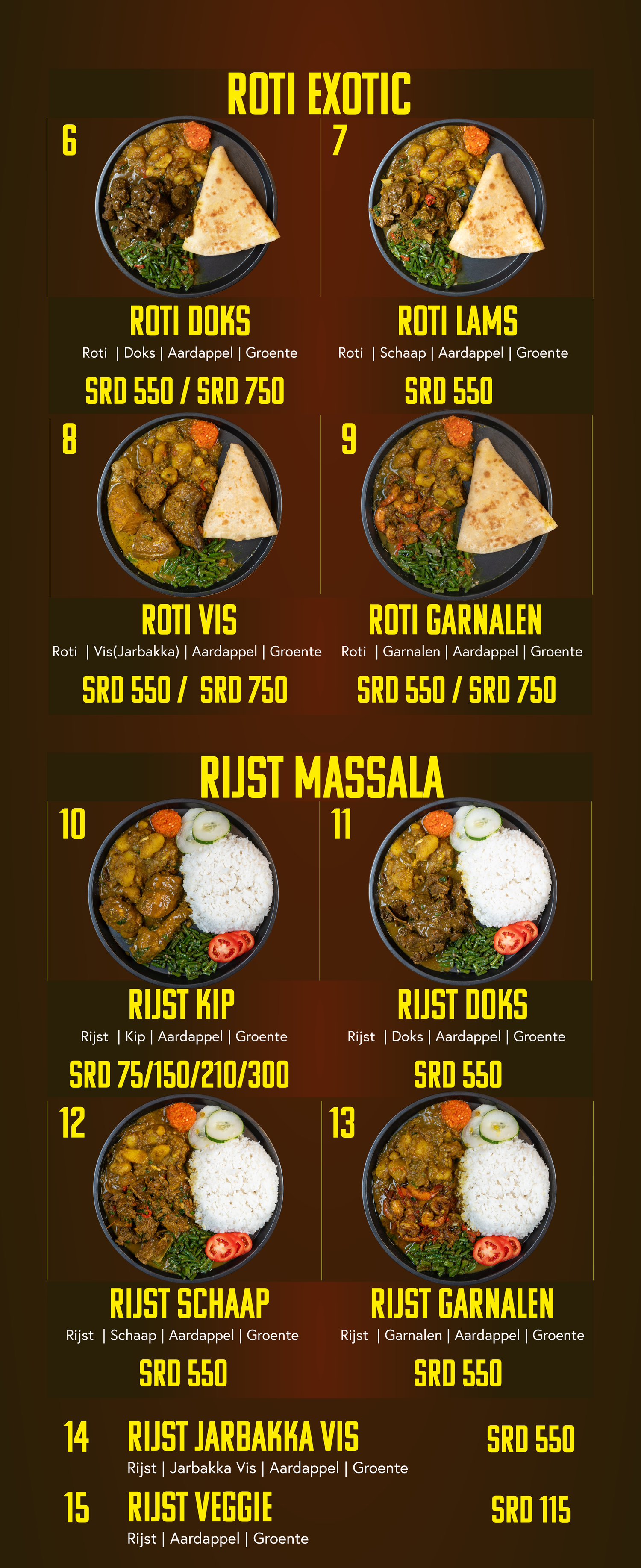 Roopram Roti Shop MENU — Roopram Roti