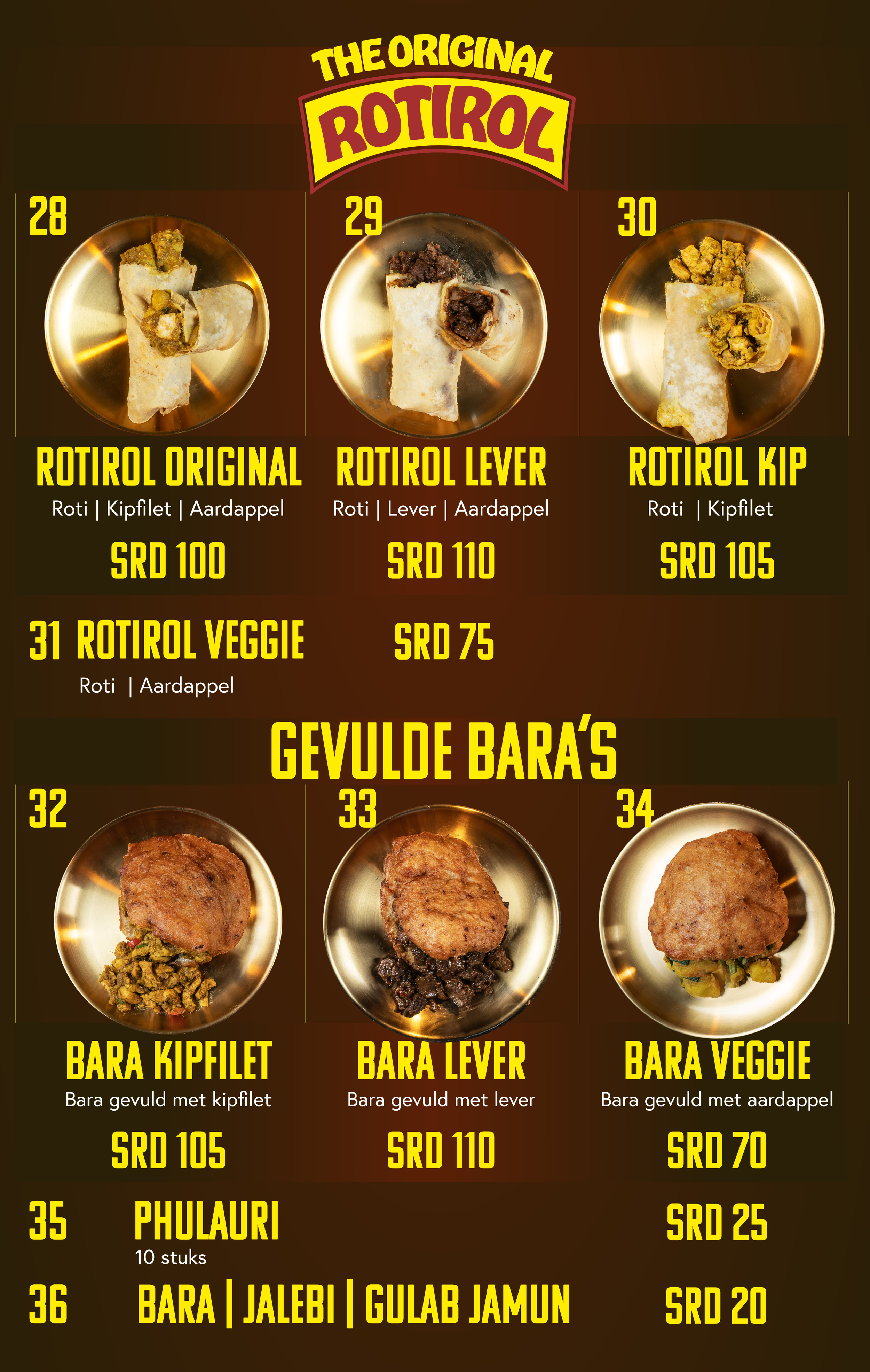 Roopram Roti Shop MENU — Roopram Roti