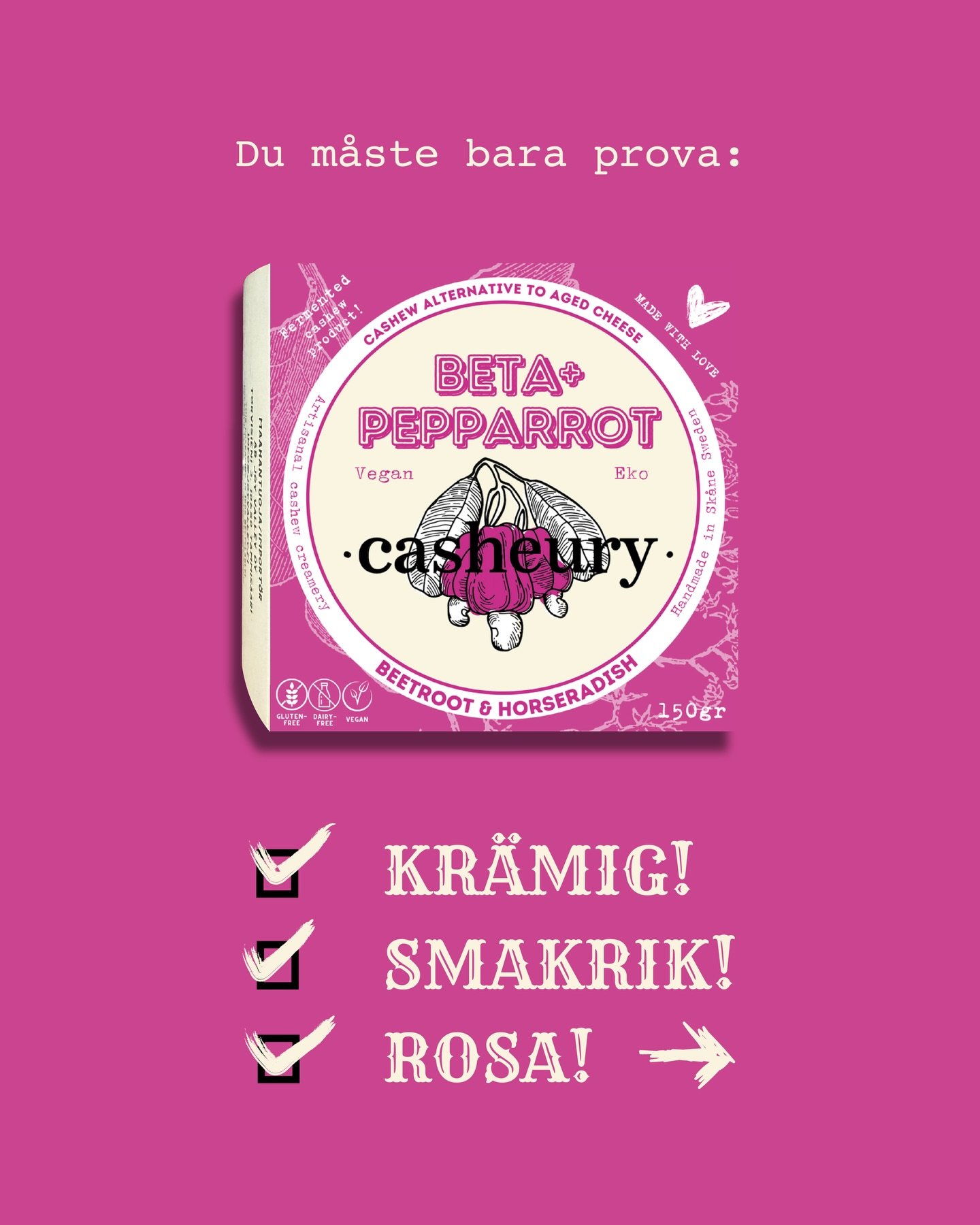 🇸🇪
BETA + PEPPARROT
En klassisk smakkombination fr&aring;n &Ouml;steuropa. S&ouml;tman fr&aring;n r&ouml;dbetan m&ouml;ter stinget fr&aring;n pepparroten &ndash; balanserat, tydligt och med karakt&auml;r. Dessutom en visuellt vacker ost som verklig