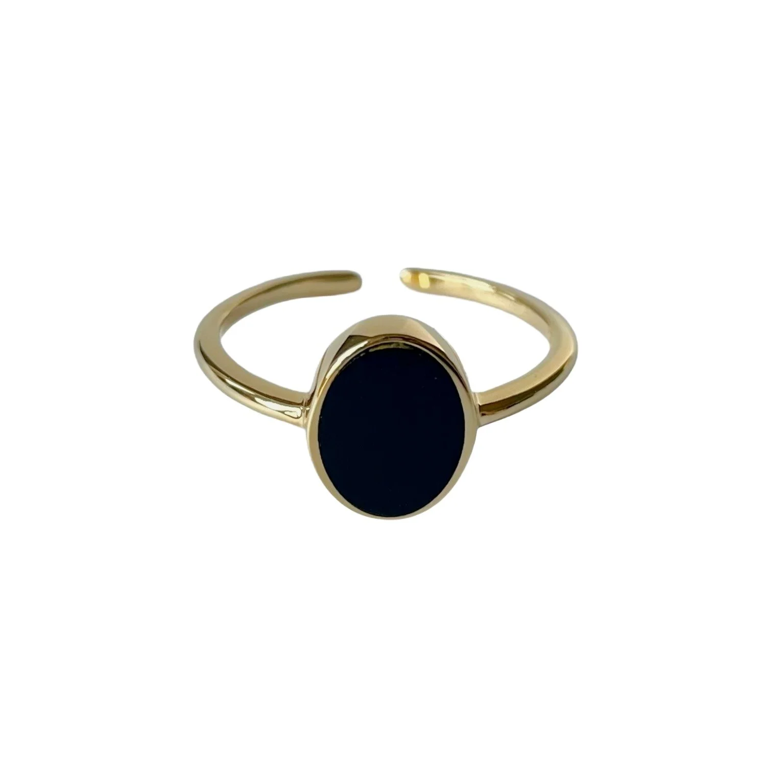 18k Gold Plated Black Onyx Ring