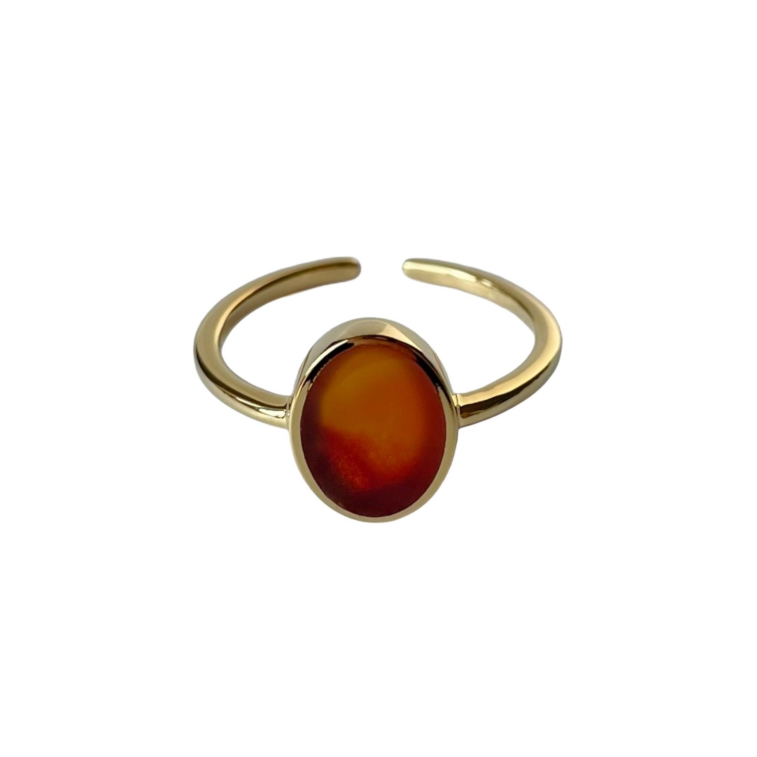 18k Gold Plated Carnelian Ring