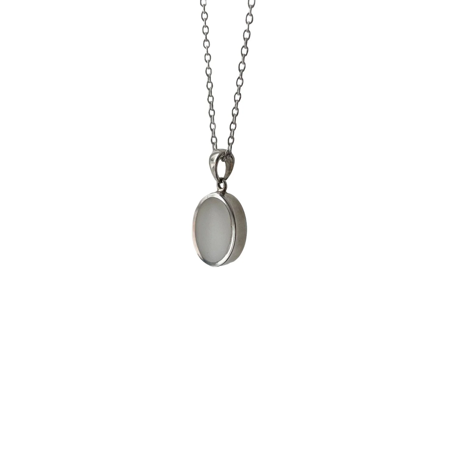 Sterling Silver White Agate Necklace