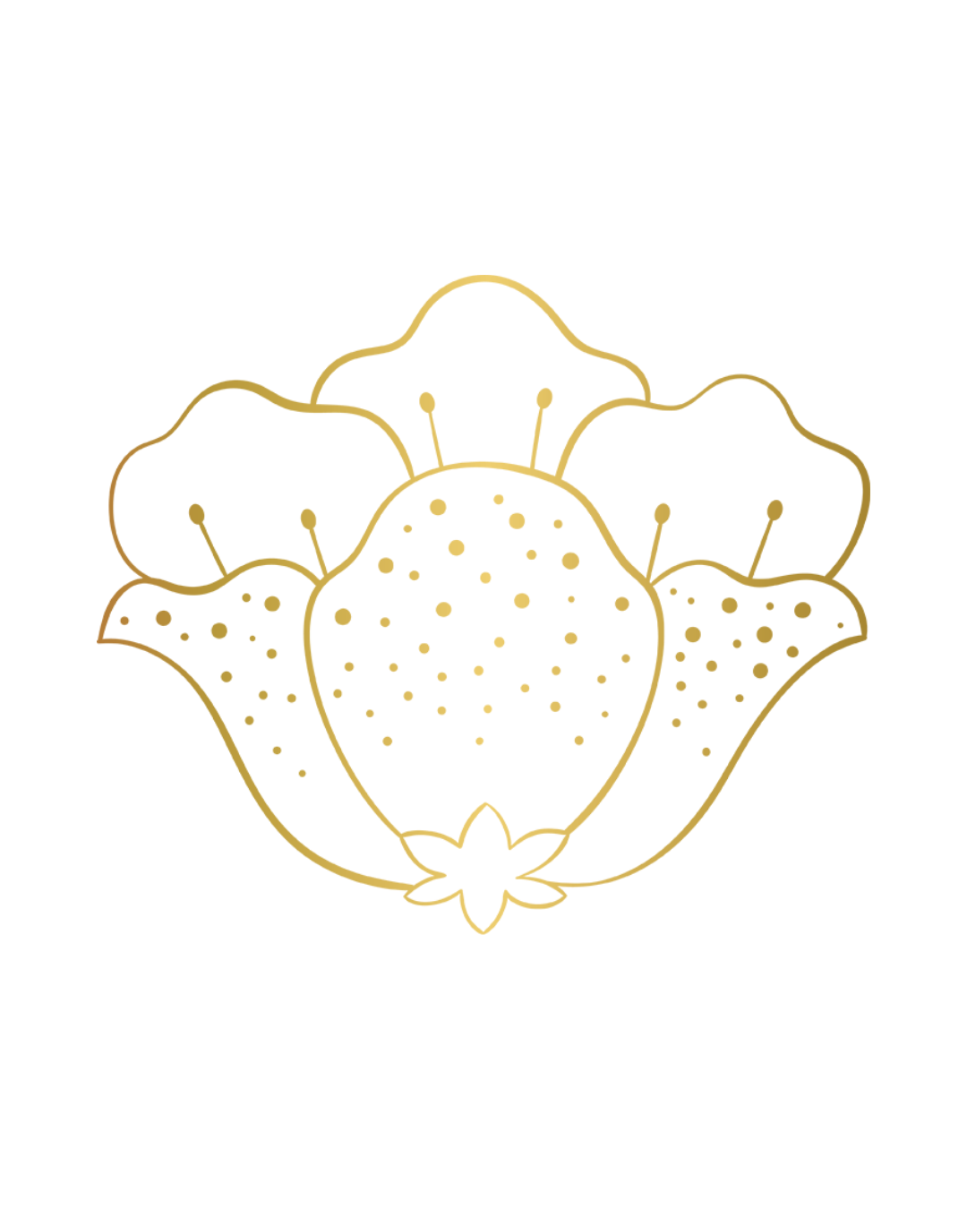 A gold and red emblem with a lion's face and floral details, representing strength and royalty.