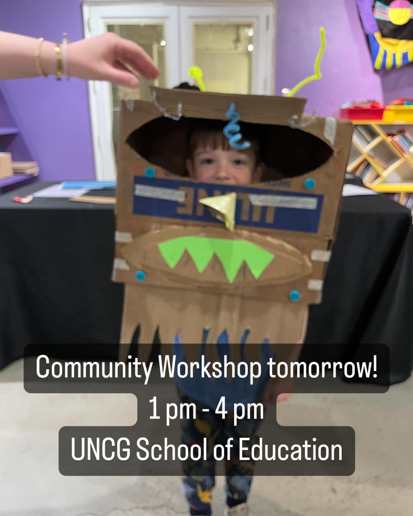 Join us tomorrow between 1 - 4 pm for our last Community Workshop before the day of the parade.  UNCG School of Education Room 118.  We have all the supplies, you bring the creativity.  CRP #uncg #selfdesignstudio #thanksforbeingagoodhuman