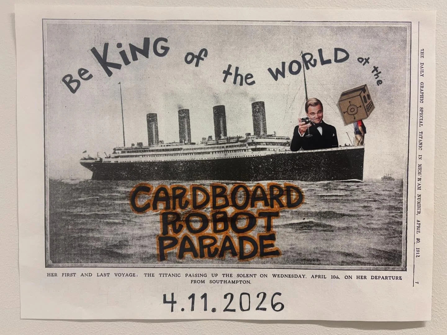 Cardboard robot parade.