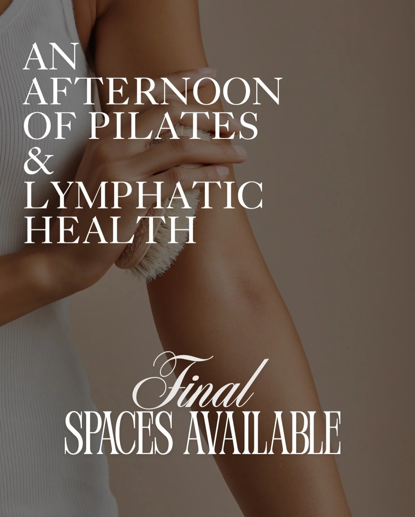 ✨ 5 SPACES LEFT ✨
Join @peaceanddaisies and myself for a relaxed afternoon of Mat Pilates &amp; lymphatic health. Expect a nourishing mat Pilates class, an introduction to lymphatic health with a lymphatic opening session, goody bags, a raffle, and s