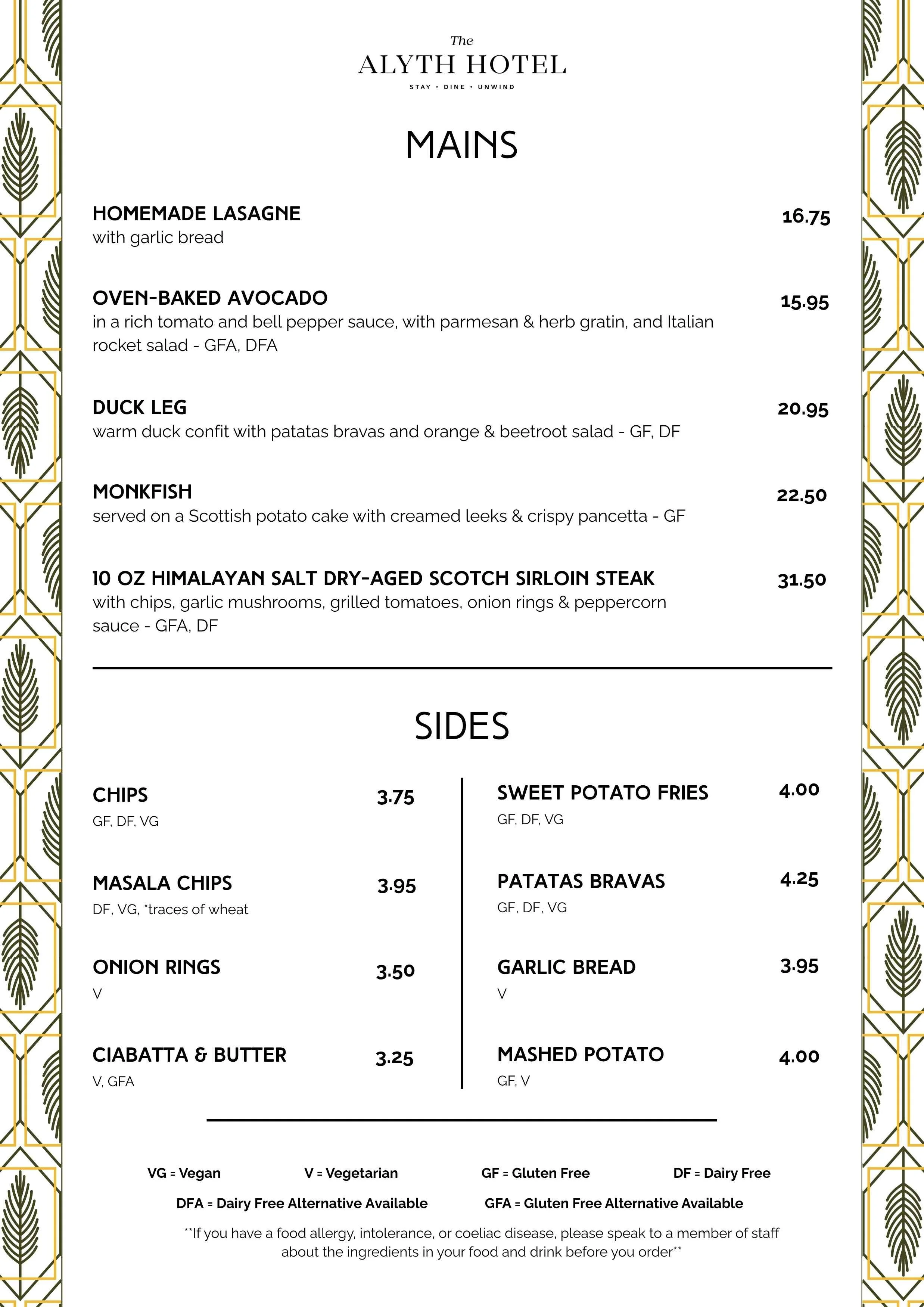Enjoy dinner at The Alyth Hotel Perthshire