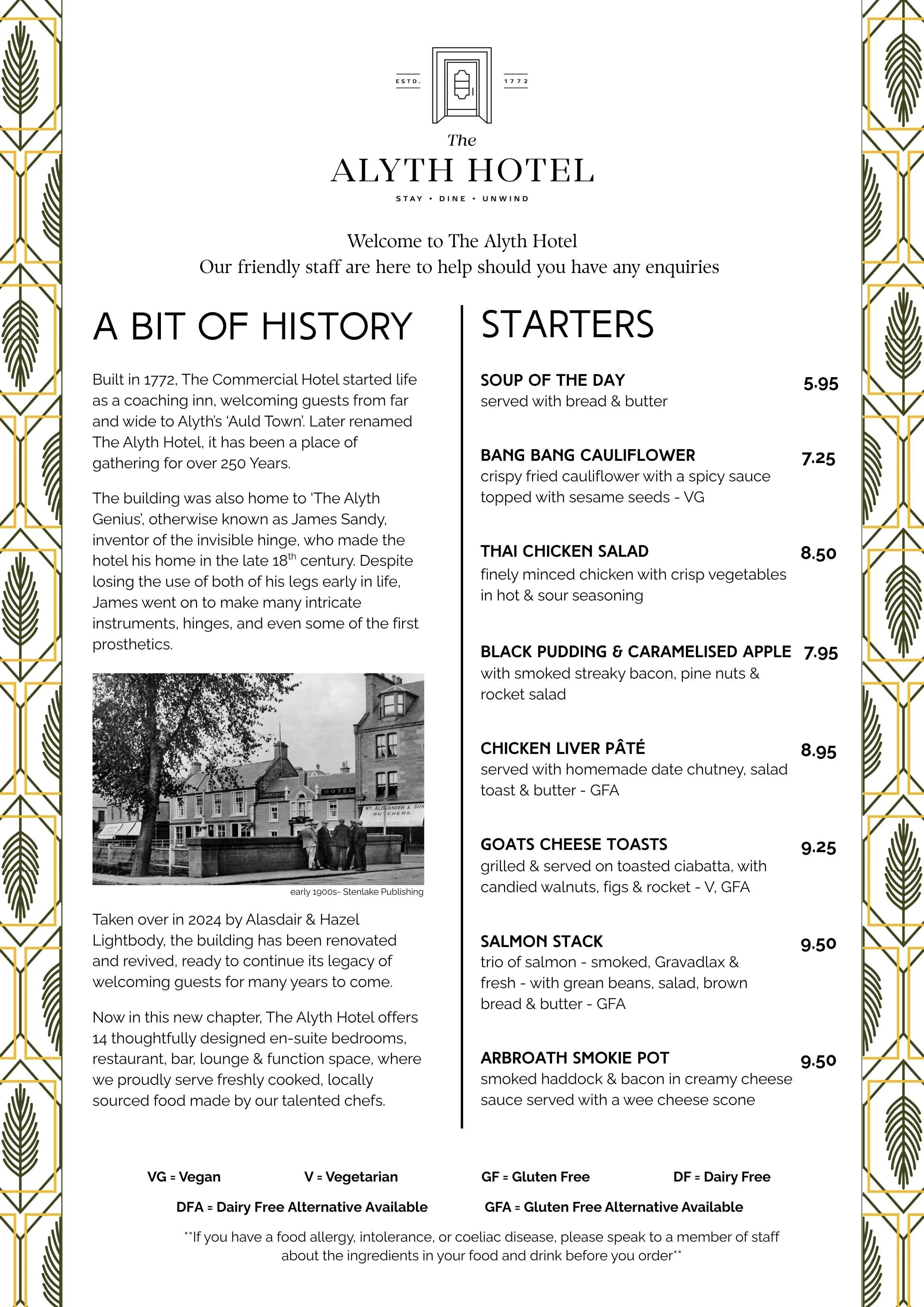 Enjoy dinner at The Alyth Hotel Perthshire