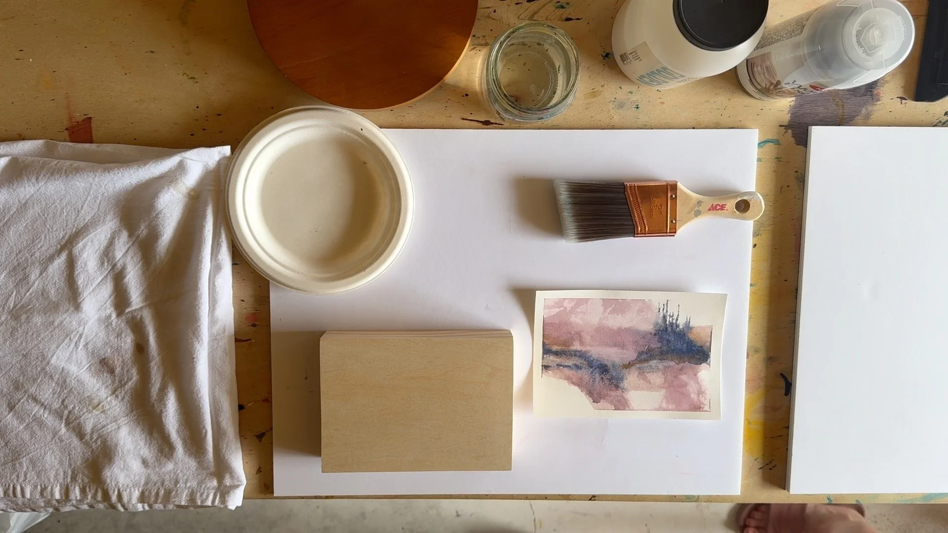 How I Mount a Watercolor Painting to a Wood Panel