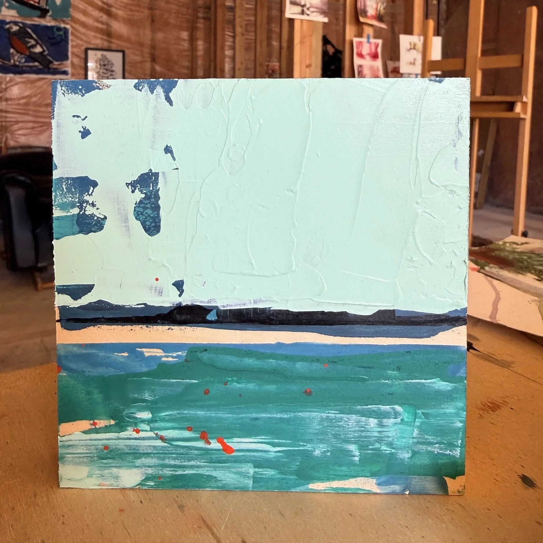 The Sea — 5x5" oil on wood, 2024