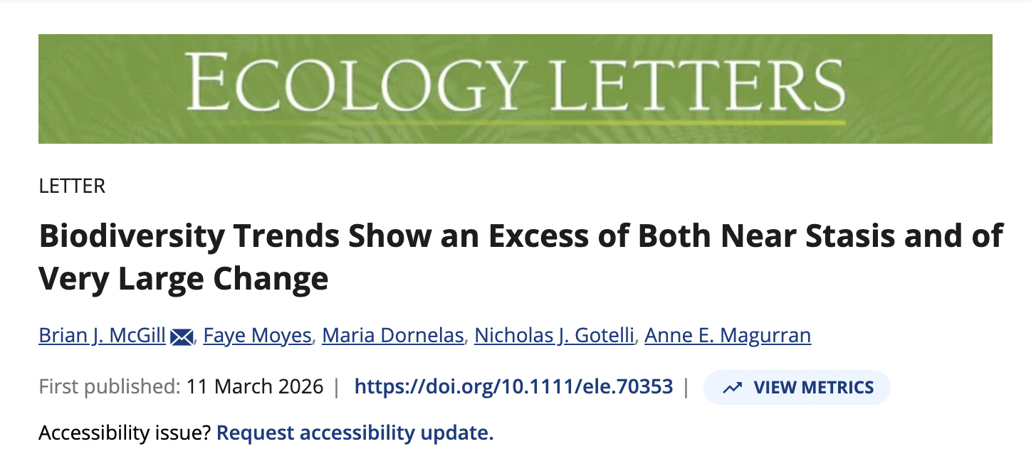 ‘Biodiversity Trends Show an Excess of Both Near Stasis and of Very Large Change’