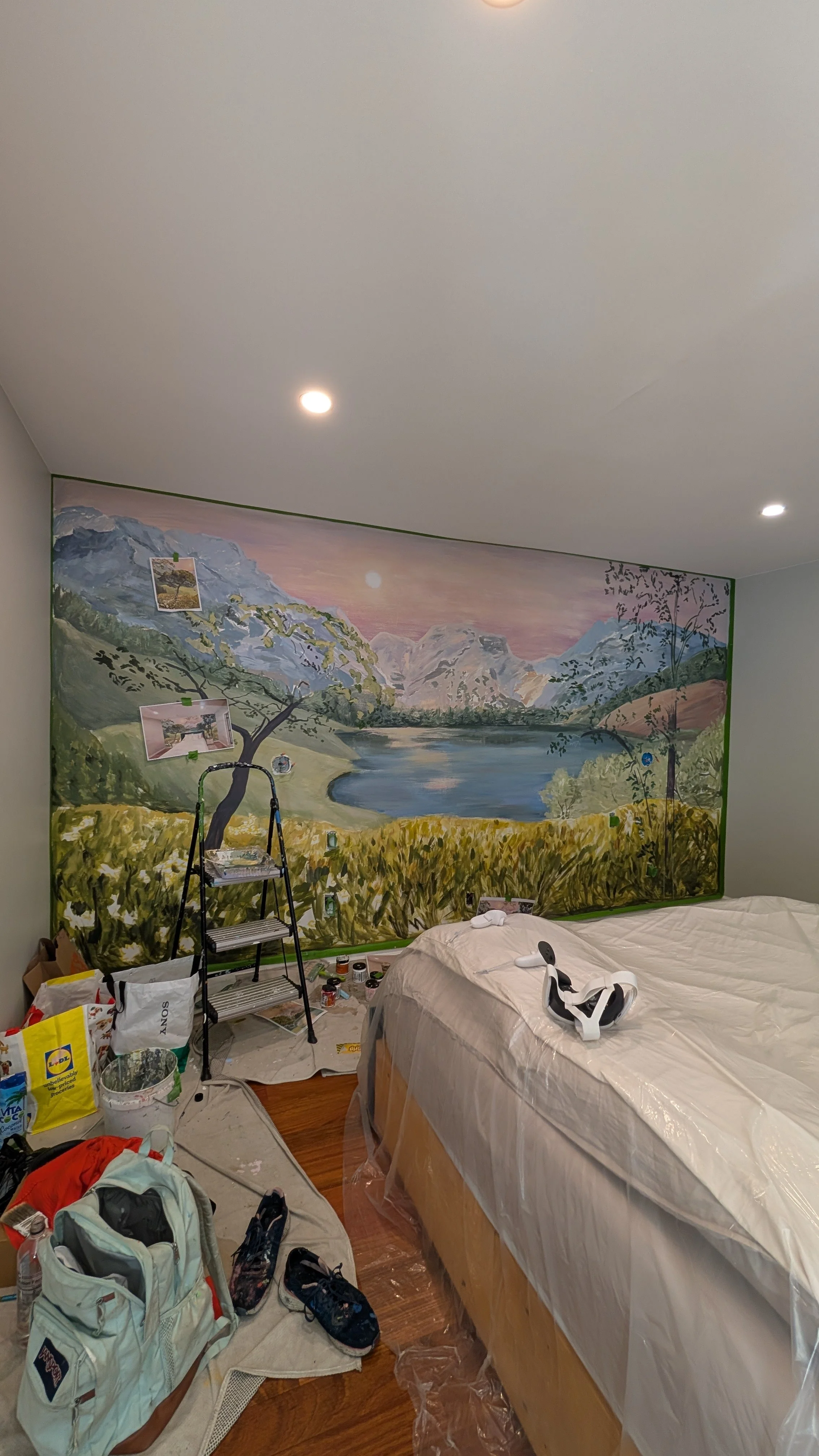 Mountain bedroom mural