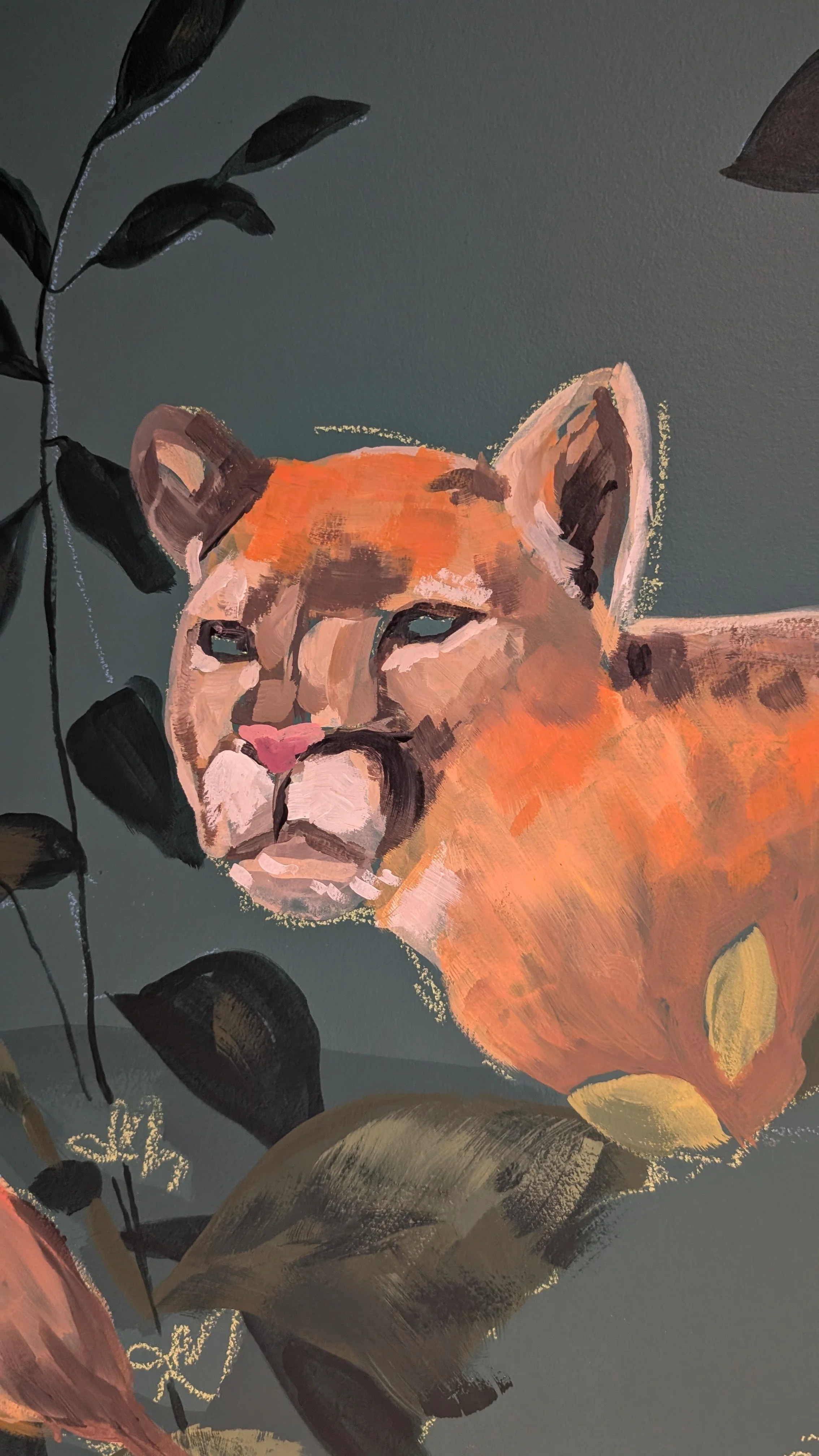 Part of the painting process- a rough underpainting of an animal