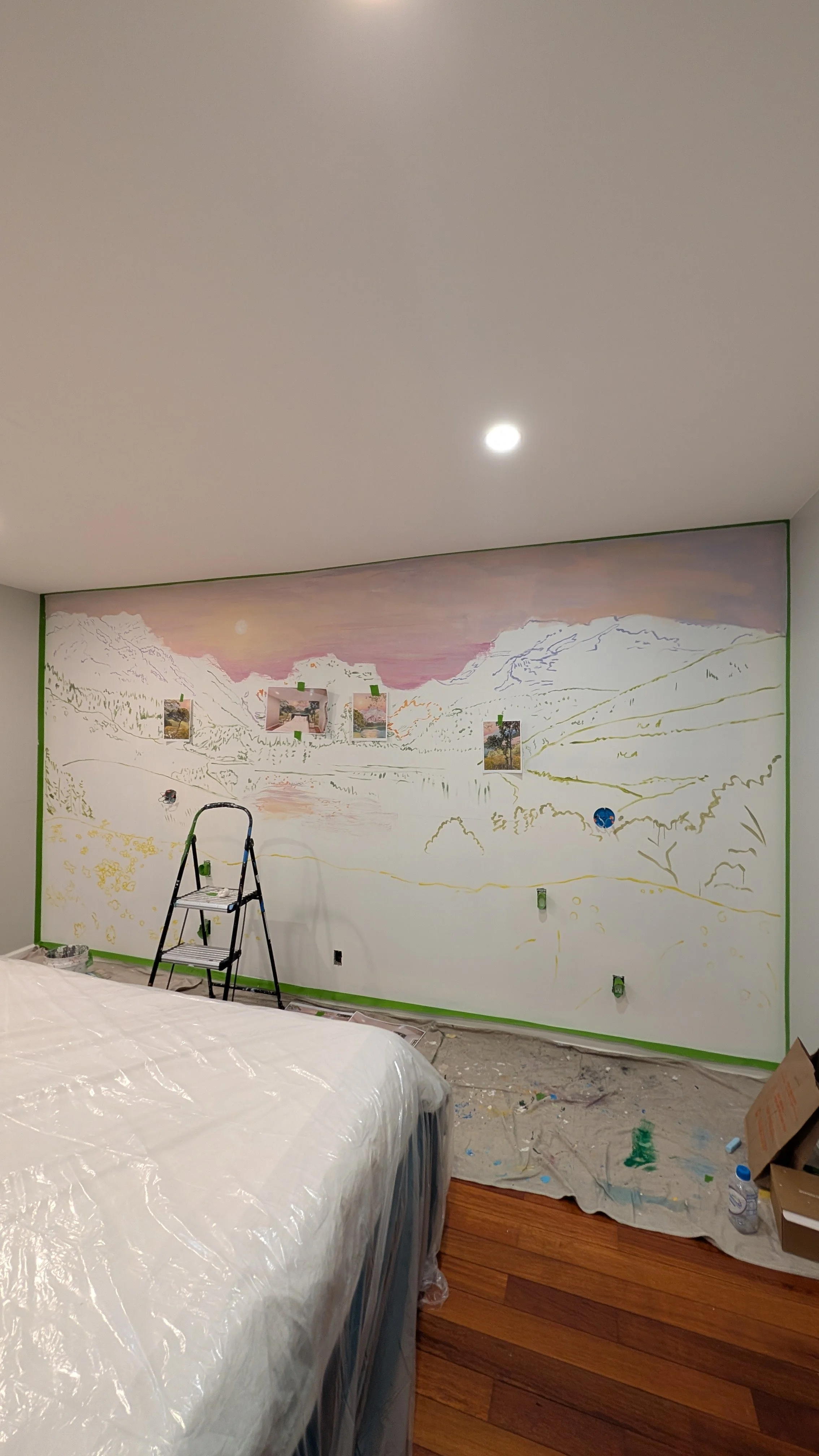 Beautiful sunset mural