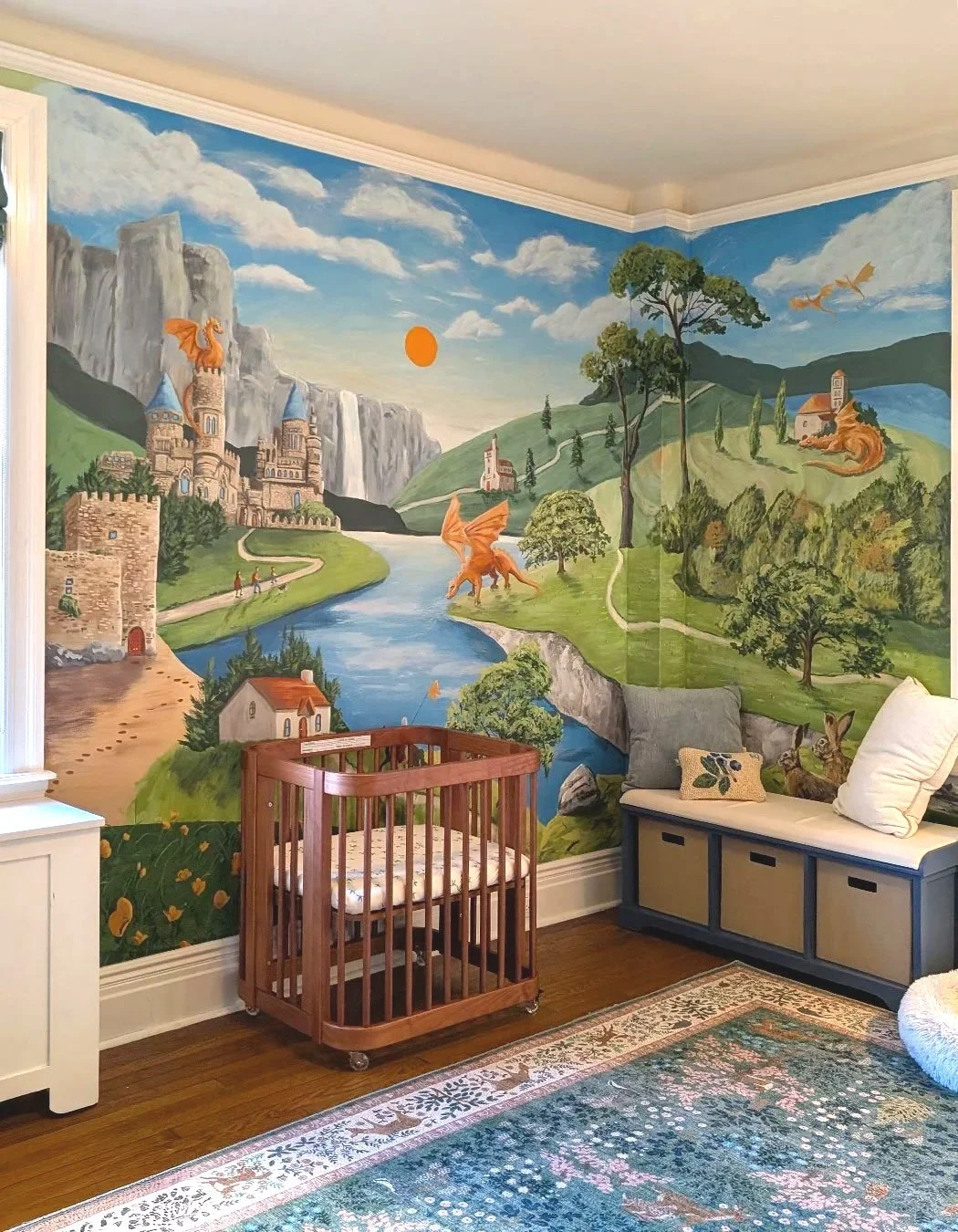 Little Boy's nursery mural in Upper West Side