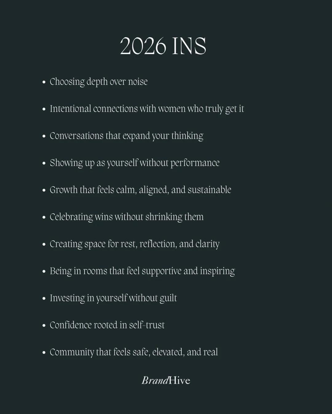 2026 is not about doing more.
It&rsquo;s about choosing better.

We&rsquo;re stepping into rooms that feel aligned, building community that feels real, and prioritizing growth that actually lasts.

The ins are rooted in intention, connection, and cla