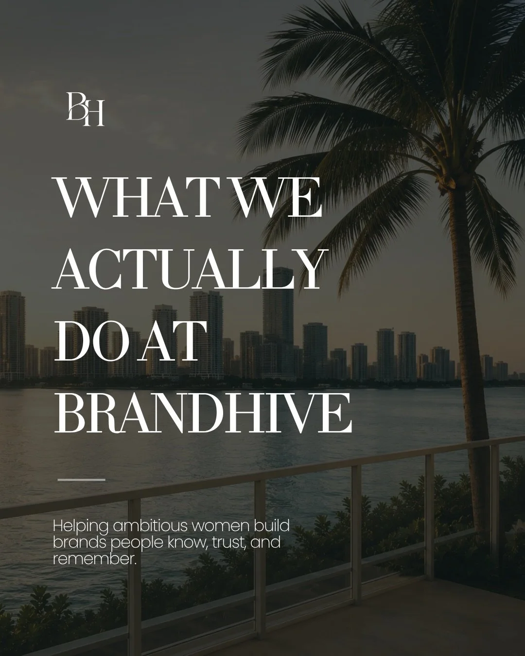 If you&rsquo;ve ever wondered what we actually do at BrandHive, this is for you.

We&rsquo;re not just a marketing agency.

We help ambitious women build brands people know, trust, and remember.

Our work includes:

&bull; Brand positioning
&bull; Pe