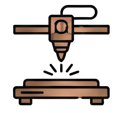 Laser engraving machine performing precision work on a material