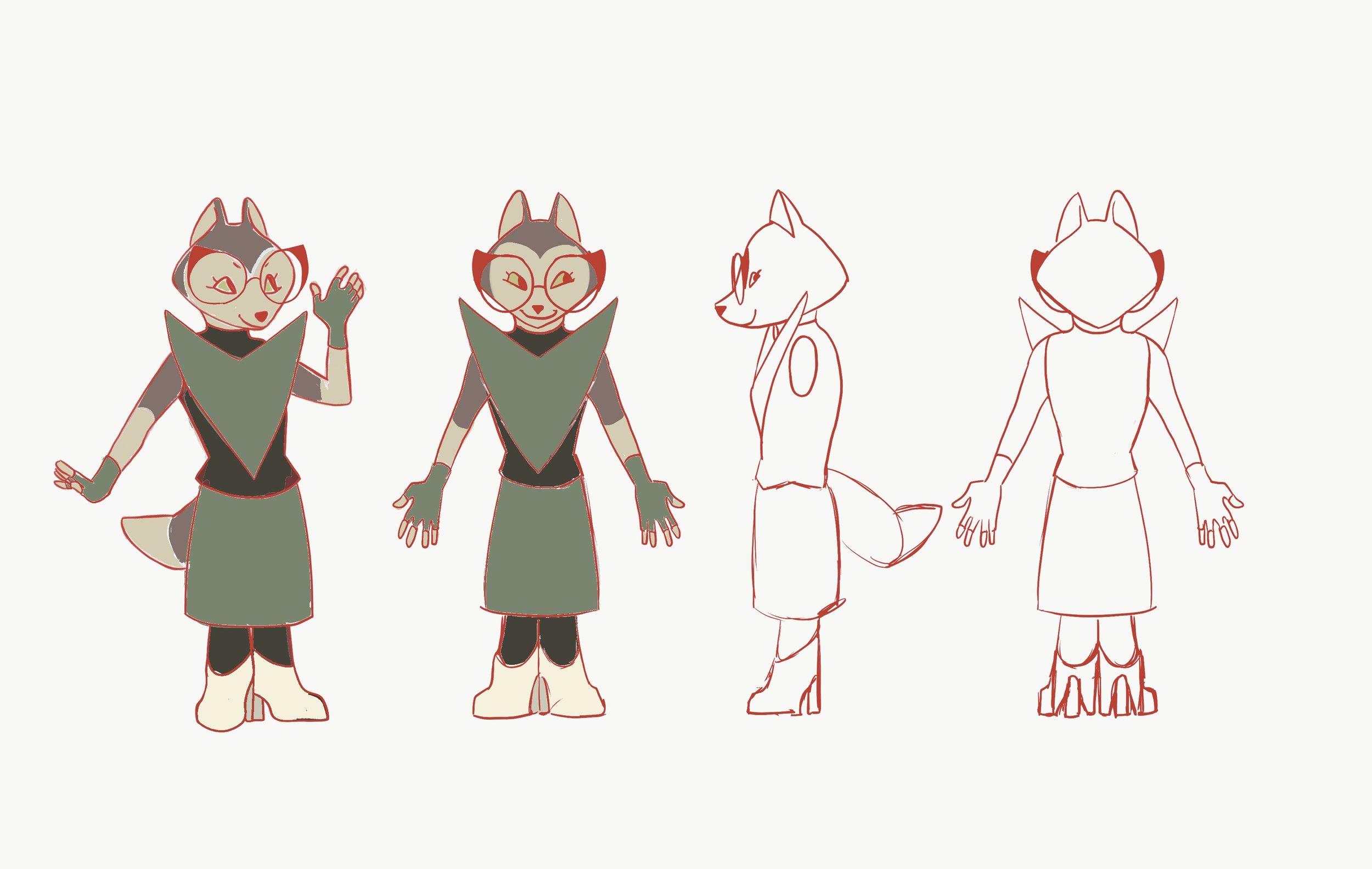 Helped finish the turnaround and coloring of Harper's fashion show outfit.