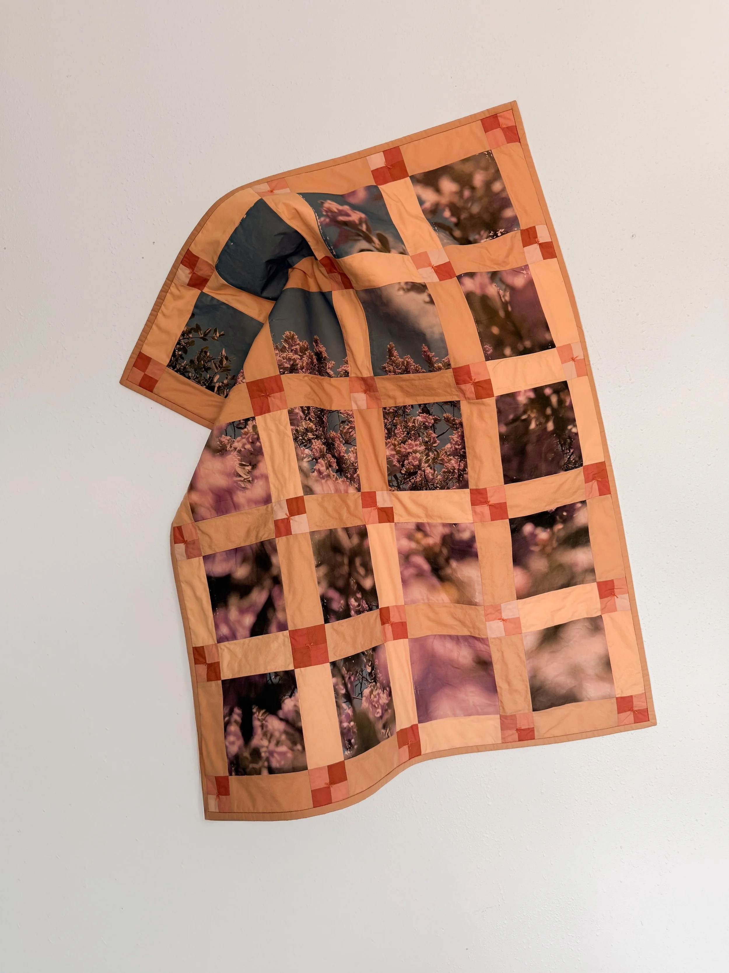 Posted this one flat against the wall a few weeks ago and it never quite sat right with me.
Tried something this week &mdash; hung it from just two points and let the fabric do what fabric does. Fall. Fold. Move. Suddenly the piece is alive in a way 